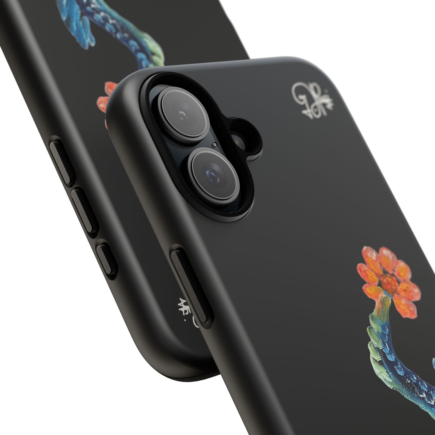 Koi Eye Tough Phone Case — Colorful Surreal Fish Design on Black