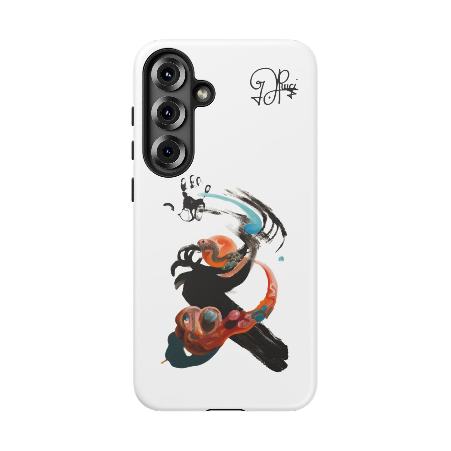 Artistic Abstract Phone Case — Colorful Ink Brushstroke Design
