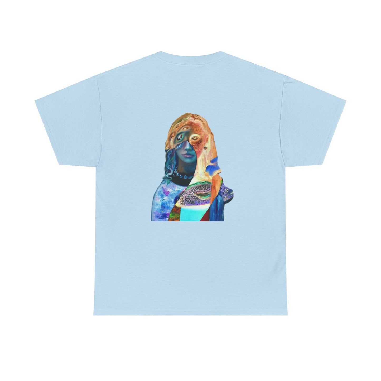 Graphic Tee — Surreal Cosmic Portrait Back Print
