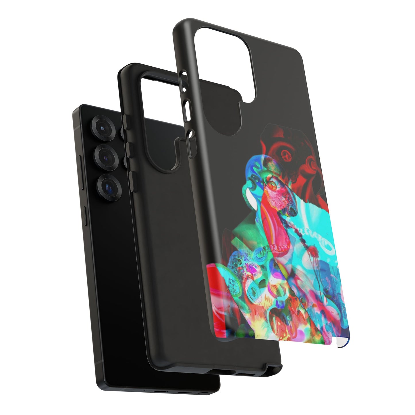 Protective Phone Case — Trippy Neon Abstract Skull Design