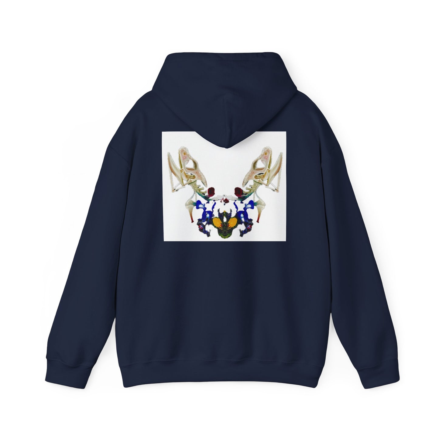 AMRU Minimal Logo Hoodie with Floral Antler Back Design