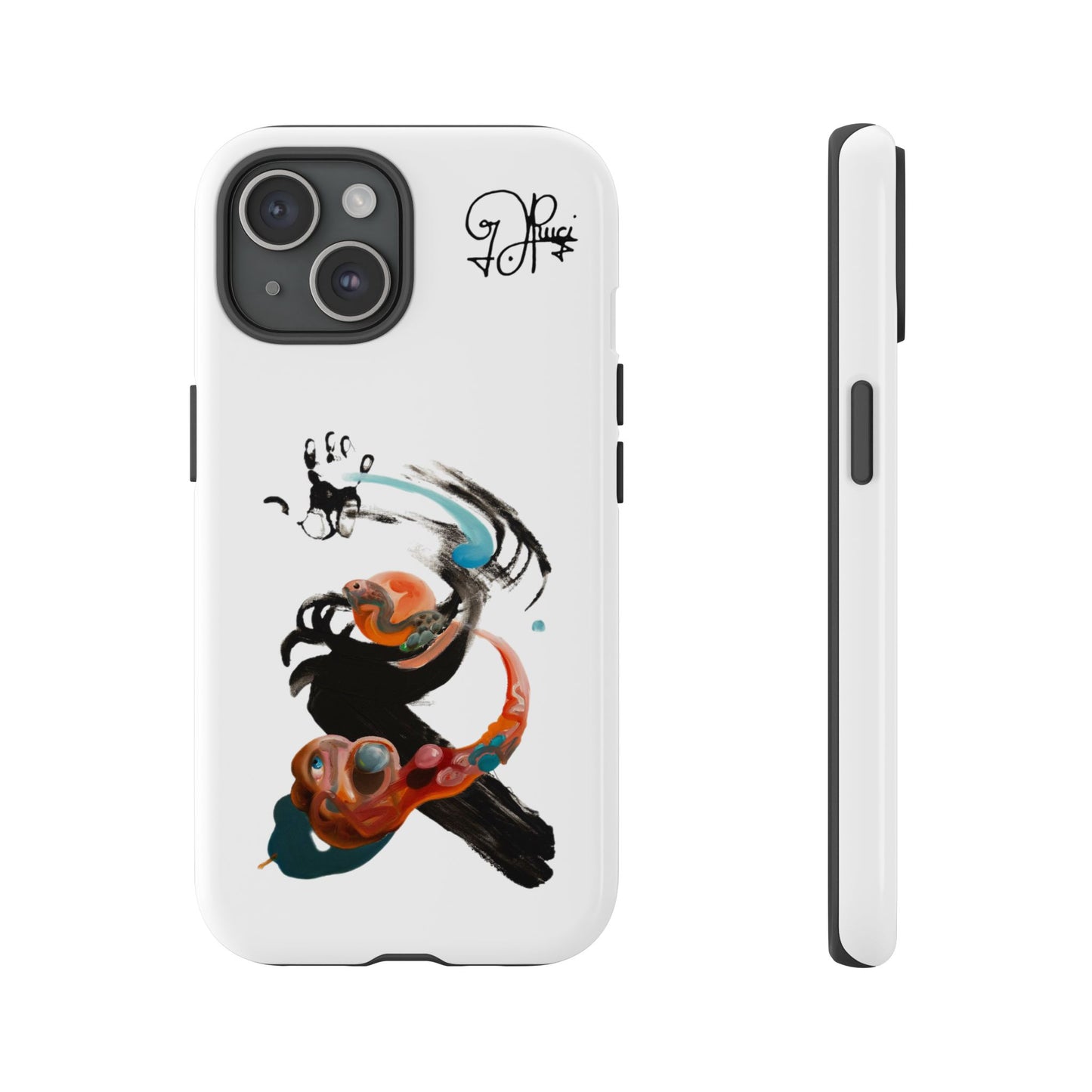 Artistic Abstract Phone Case — Colorful Ink Brushstroke Design