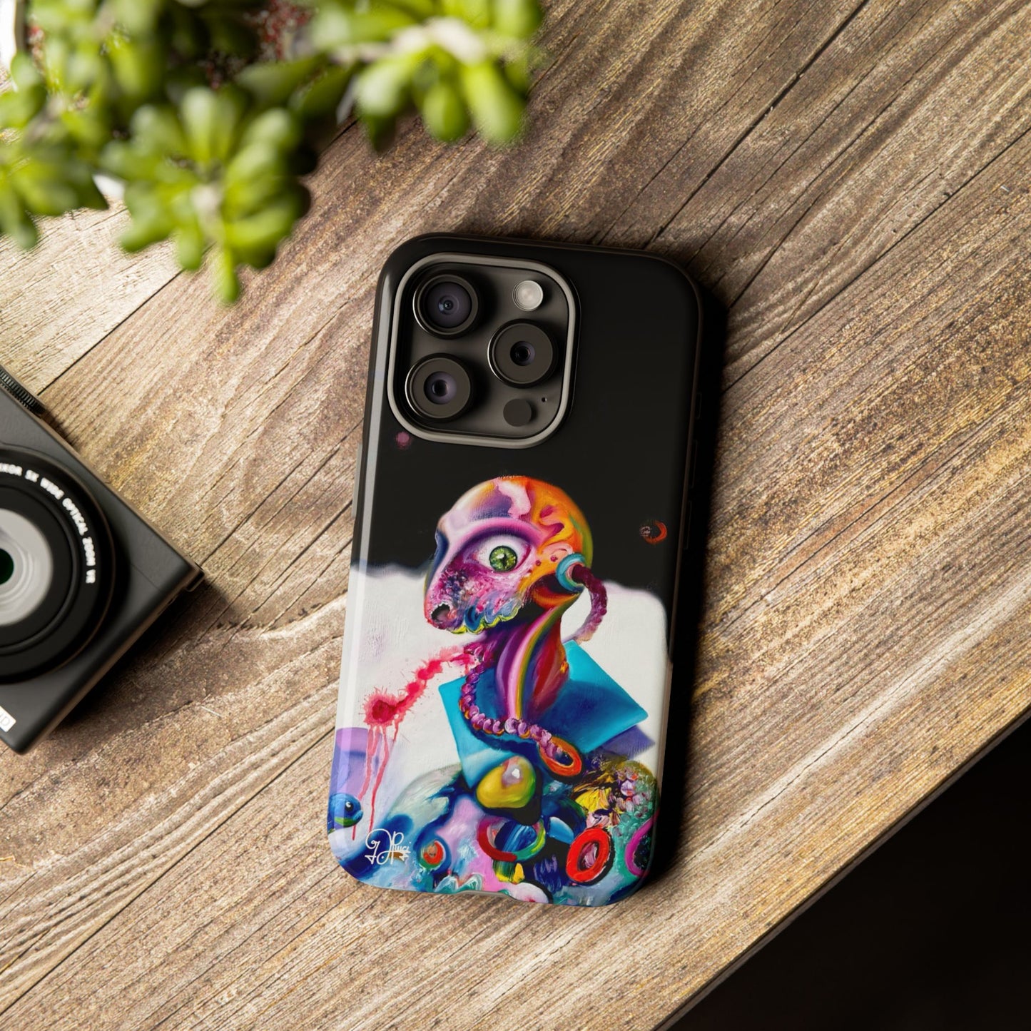 Phone Case - Vivid Blues and Multi-Eyed Vision Artwork Design