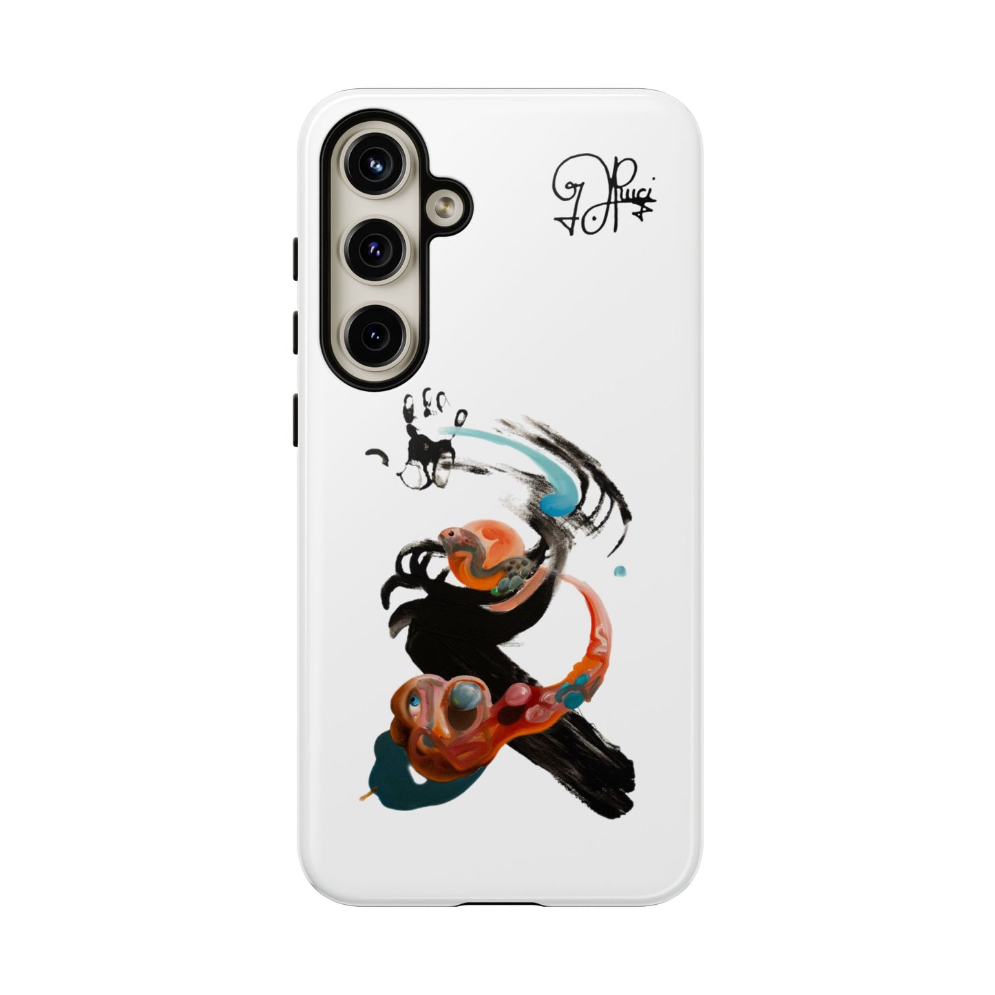 Artistic Abstract Phone Case — Colorful Ink Brushstroke Design