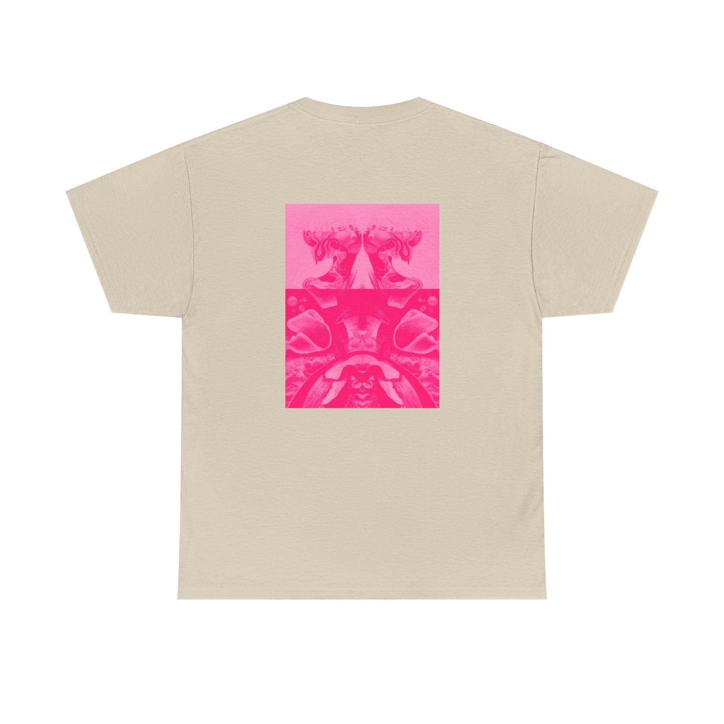 Graphic Tee — Hot Pink Abstract Mirror Design