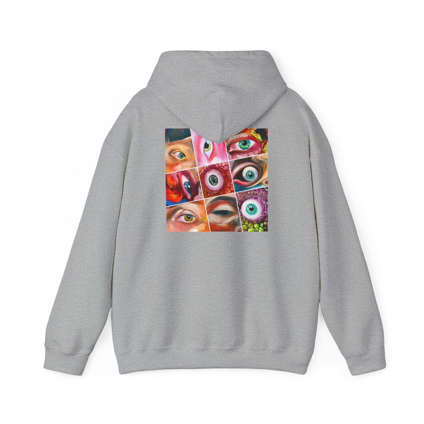 AMRU Eyes Collage Hoodie — Artistic Colorful Eye Graphic Hooded Sweatshirt