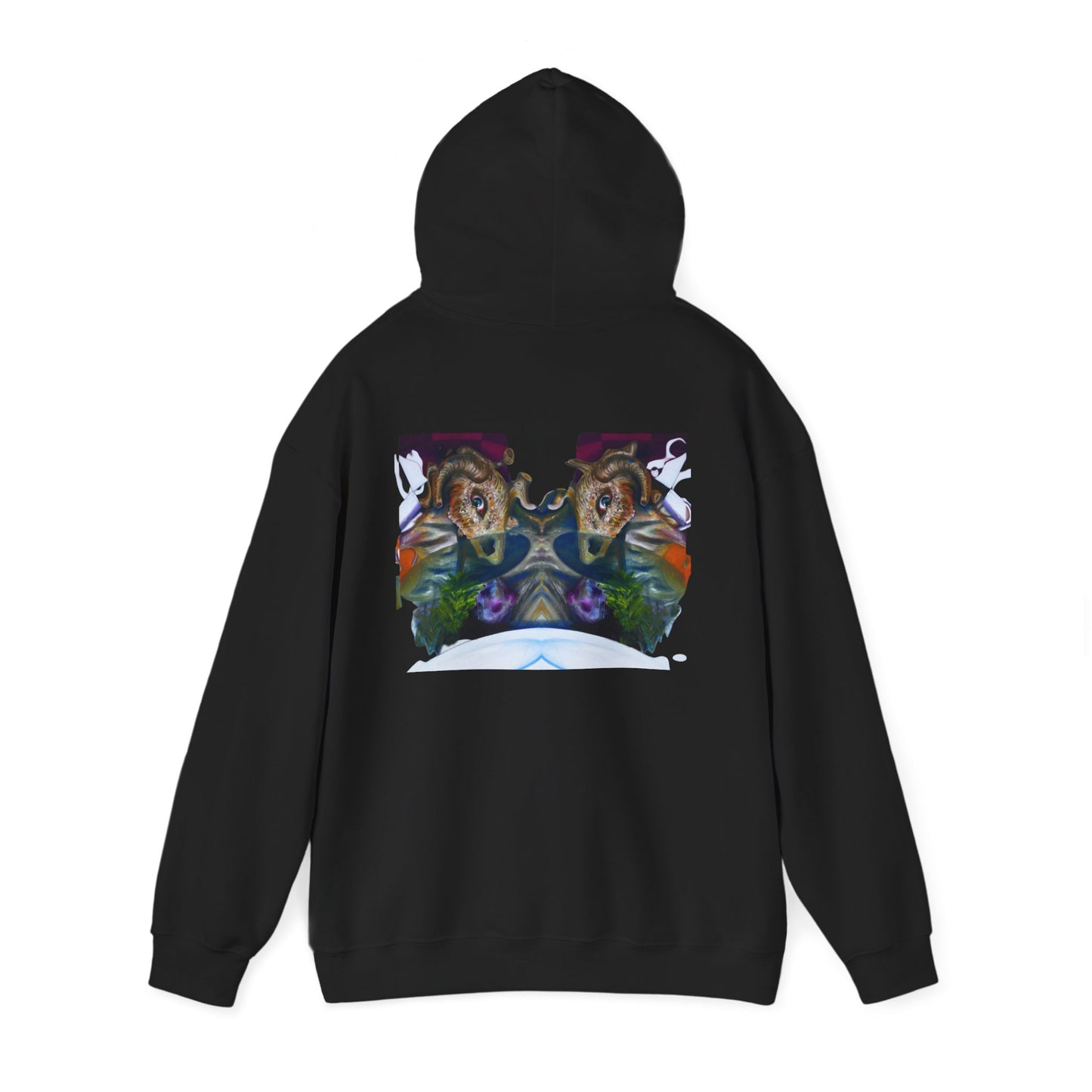 AMRU Mirror Wolves Hoodie — Symmetrical Wildlife Art Pullover