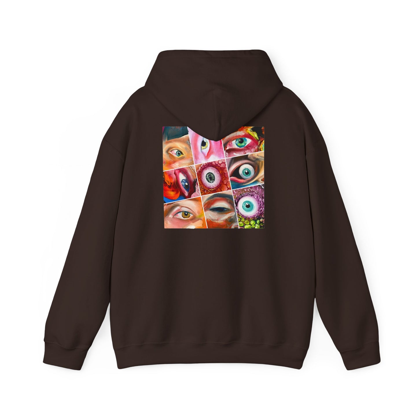AMRU Eyes Collage Hoodie — Artistic Colorful Eye Graphic Hooded Sweatshirt