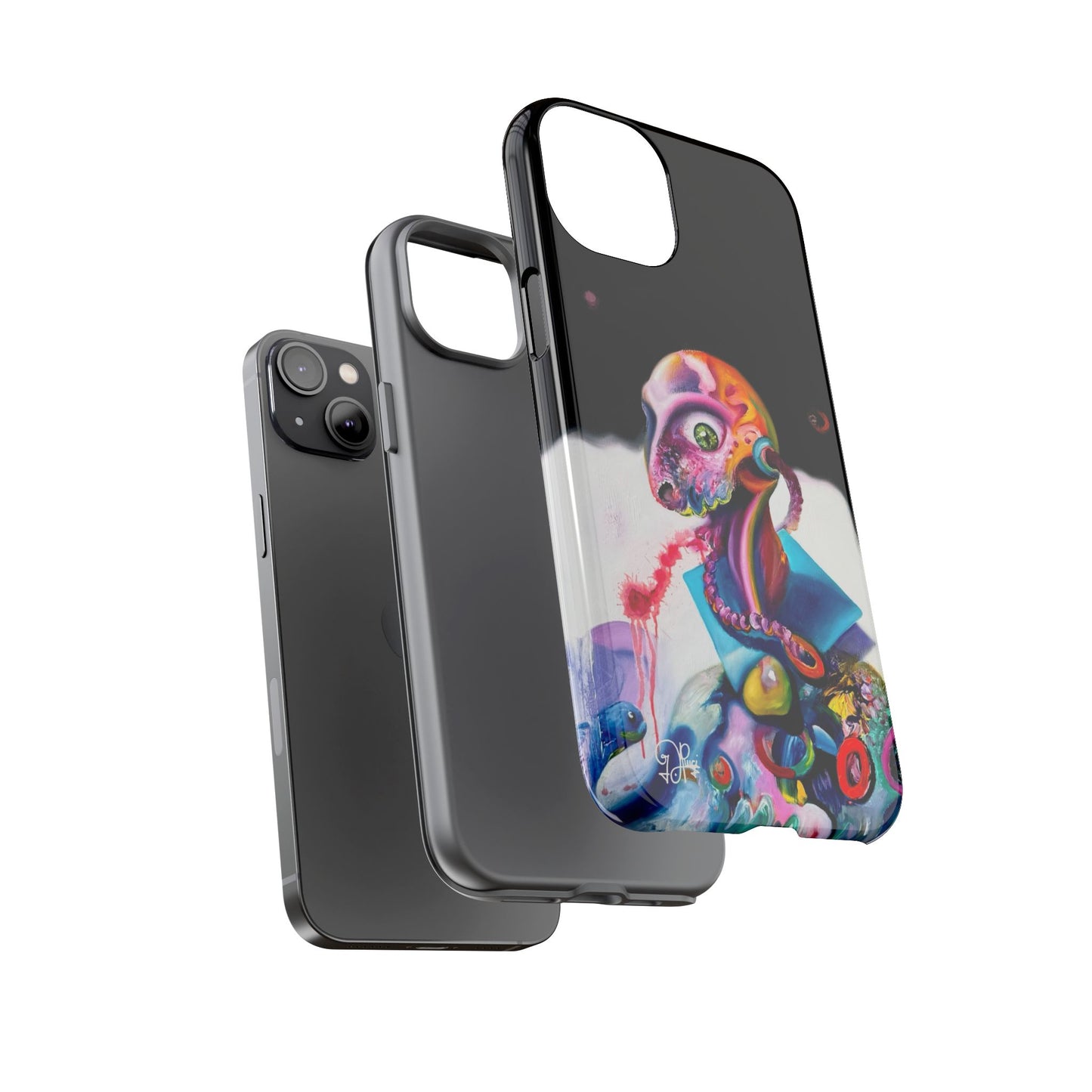 Phone Case - Vivid Blues and Multi-Eyed Vision Artwork Design