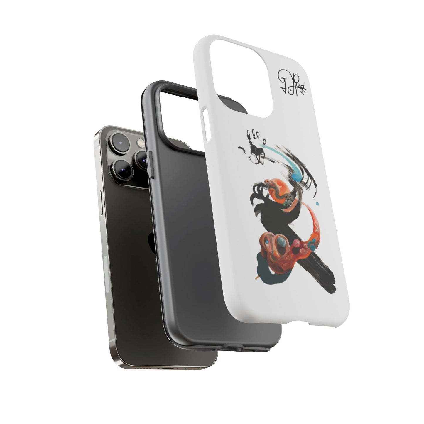 Artistic Abstract Phone Case — Colorful Ink Brushstroke Design