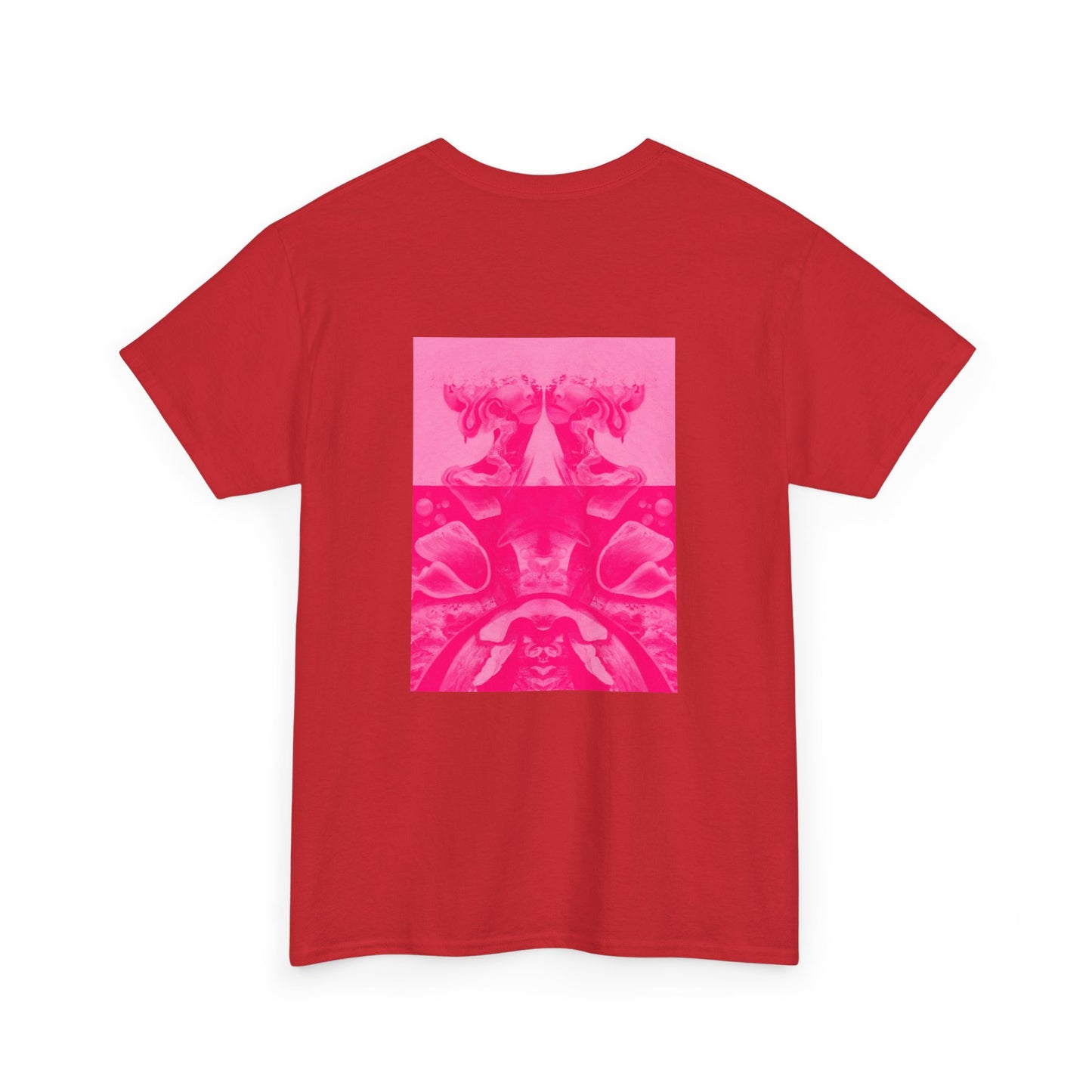 Graphic Tee — Hot Pink Abstract Mirror Design