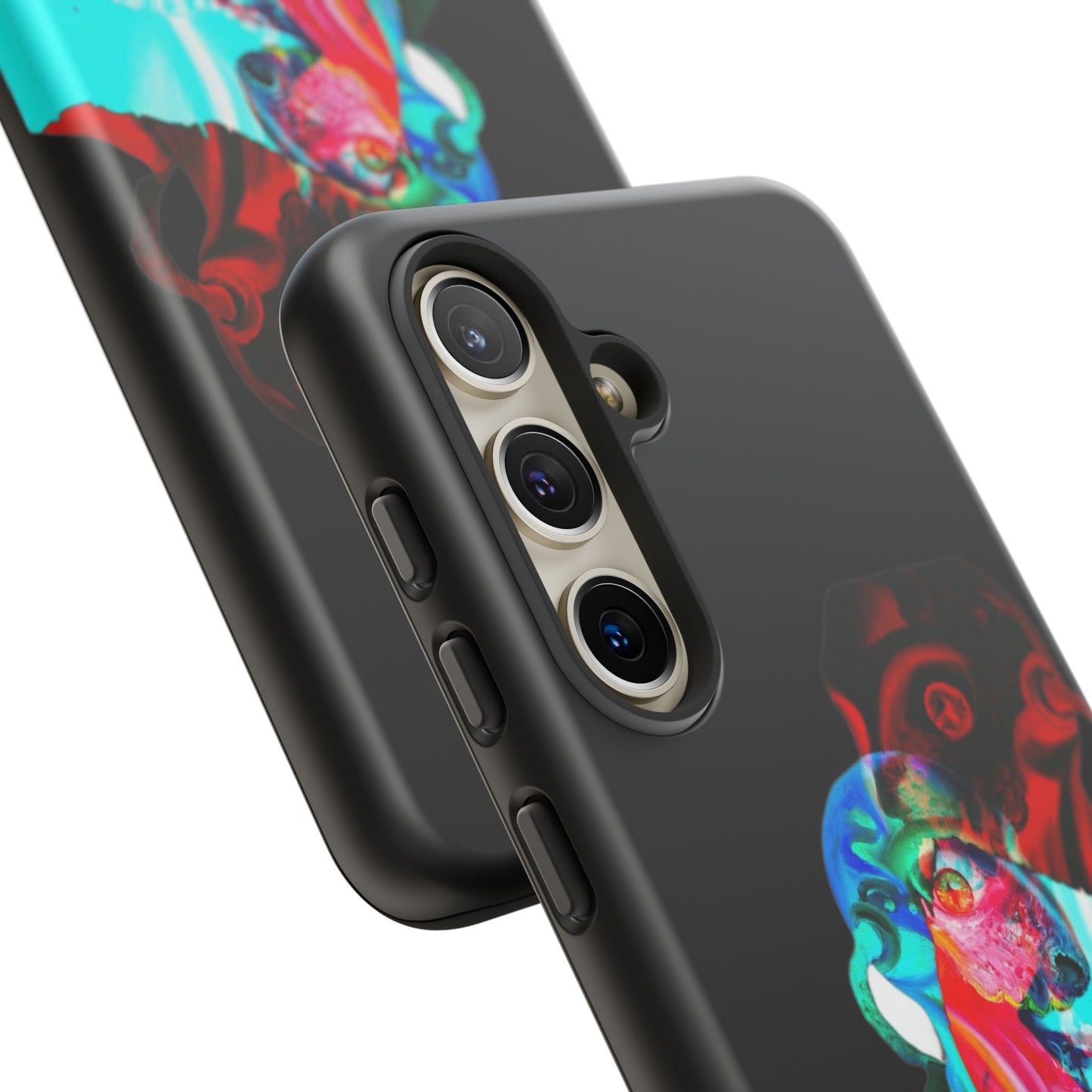 Protective Phone Case — Trippy Neon Abstract Skull Design