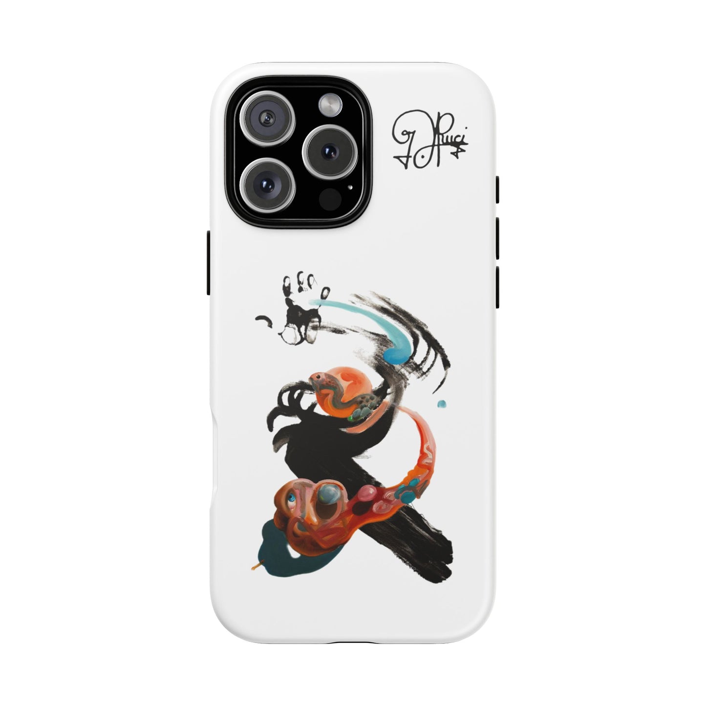 Artistic Abstract Phone Case — Colorful Ink Brushstroke Design