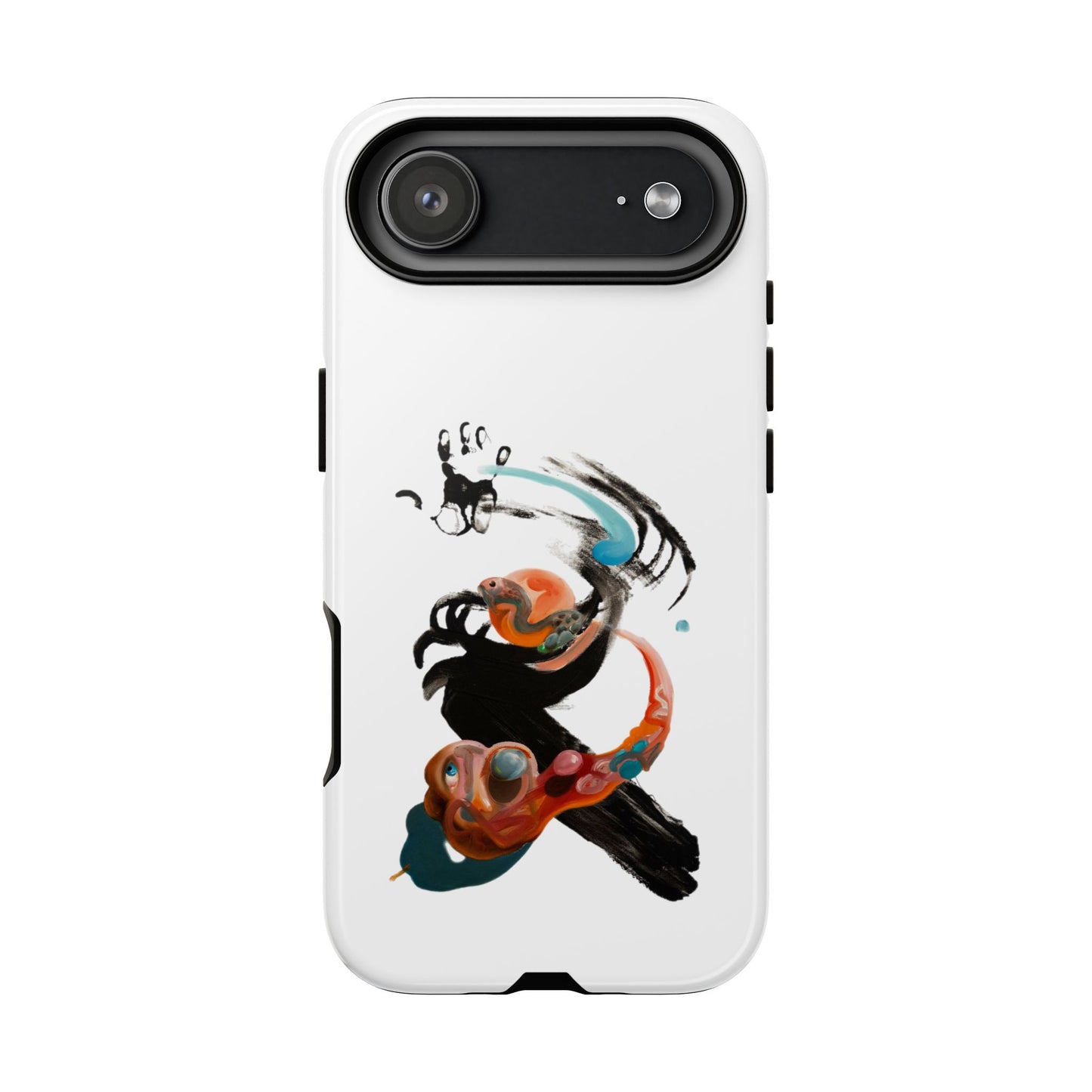 Artistic Abstract Phone Case — Colorful Ink Brushstroke Design