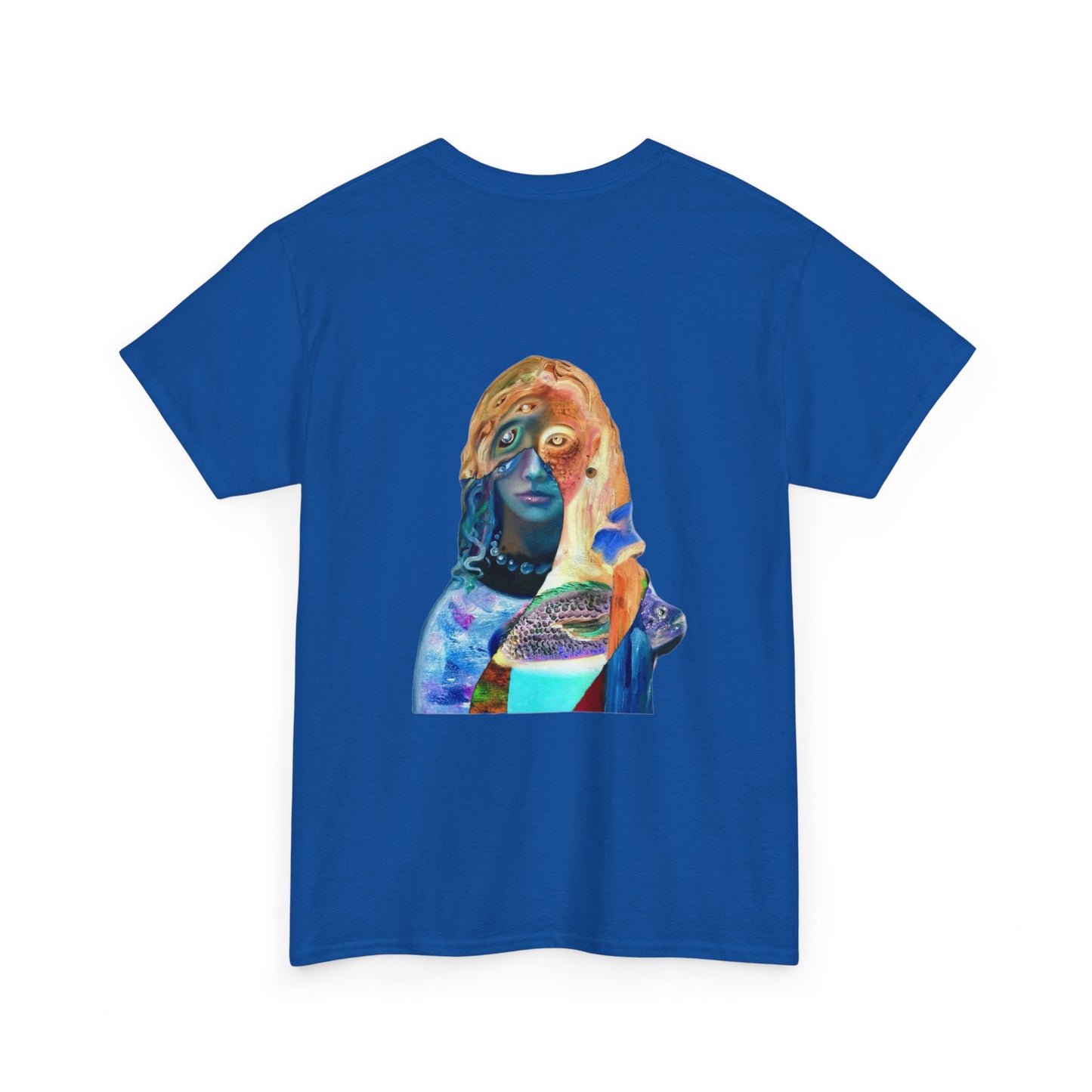 Graphic Tee — Surreal Cosmic Portrait Back Print