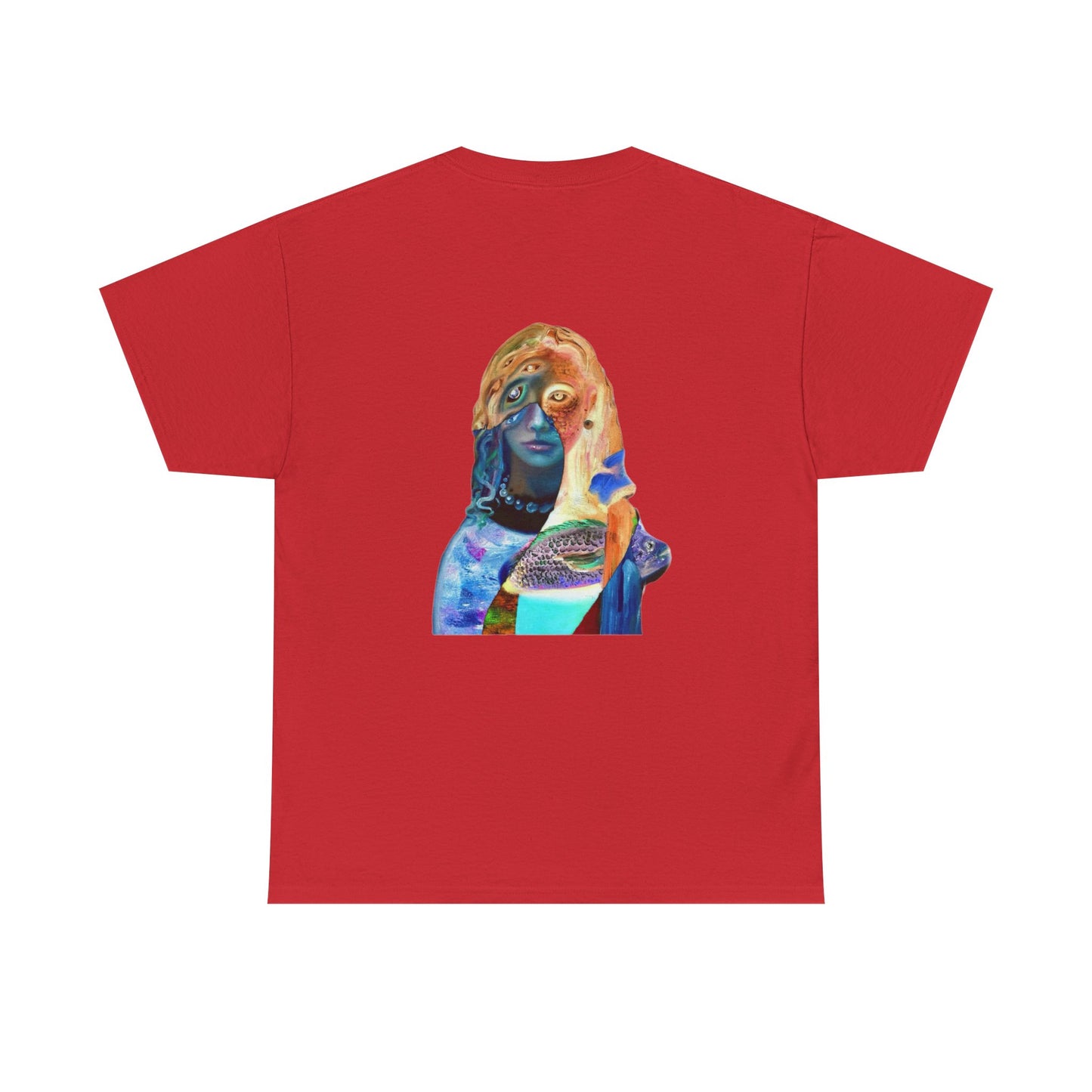 Graphic Tee — Surreal Cosmic Portrait Back Print
