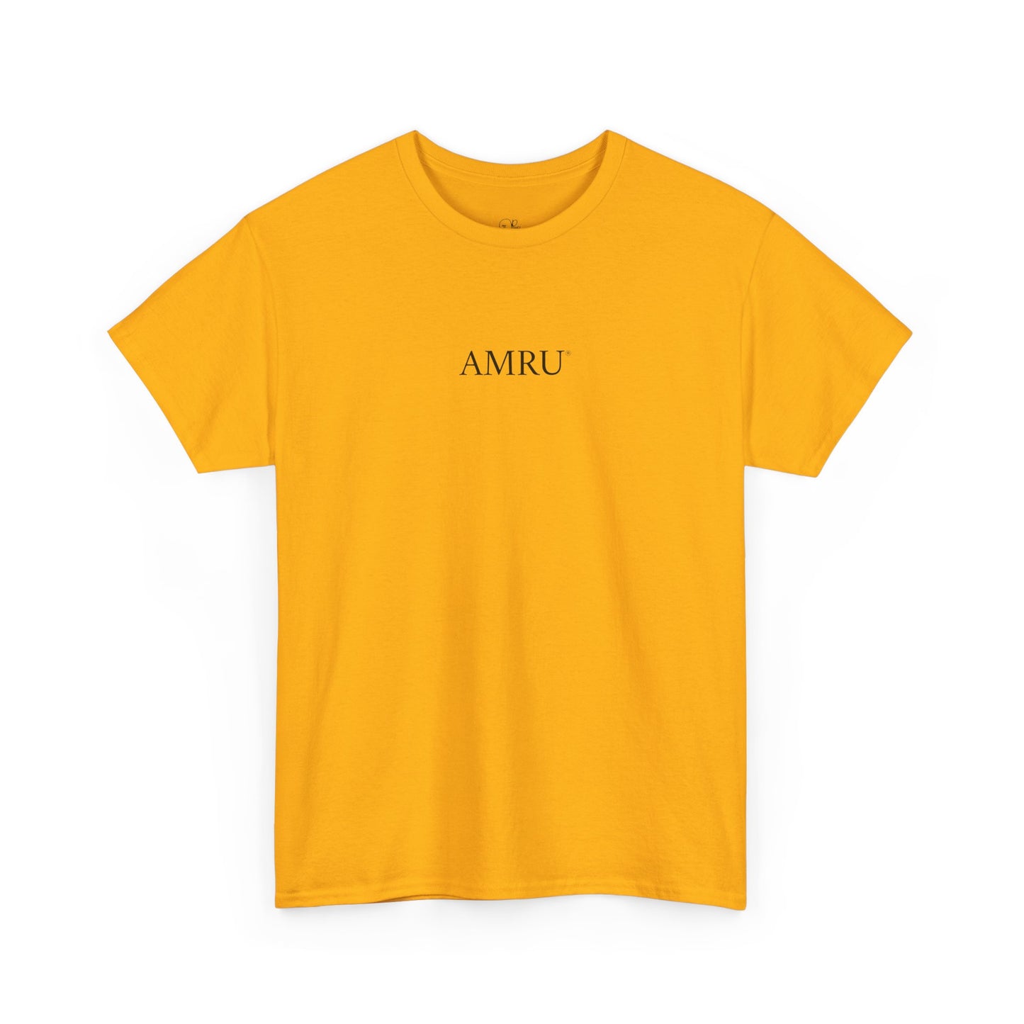 AMRU Minimalist Tee — Abstract Brushstroke Back Graphic