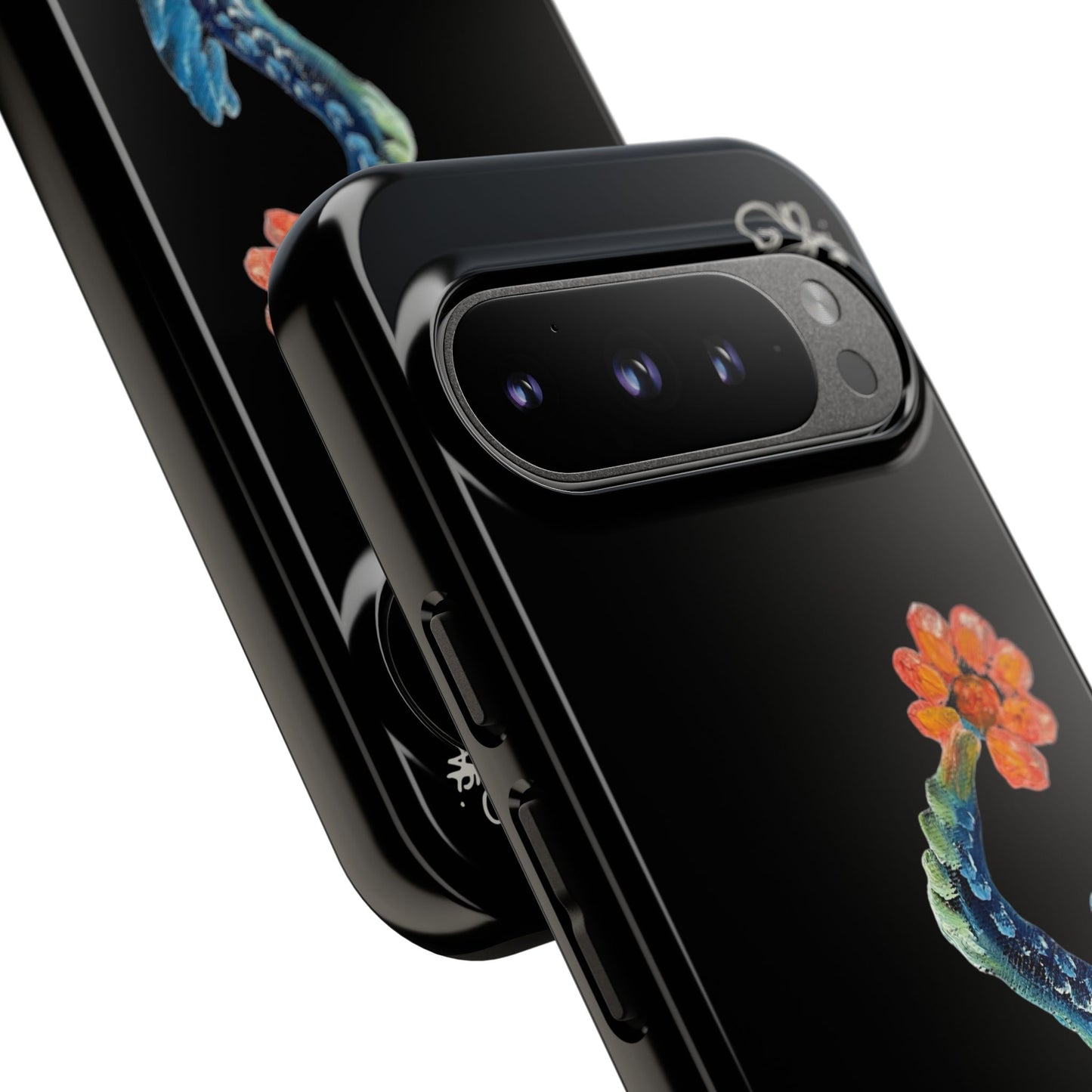 Koi Eye Tough Phone Case — Colorful Surreal Fish Design on Black