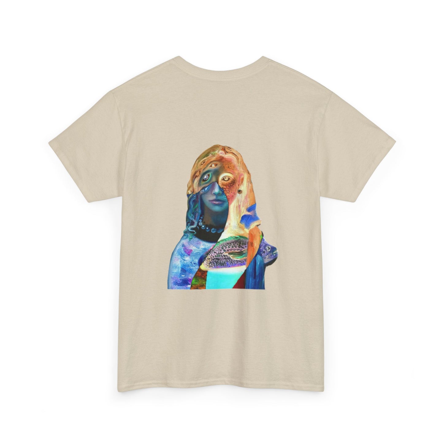 Graphic Tee — Surreal Cosmic Portrait Back Print