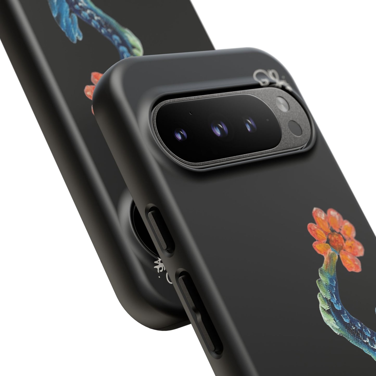 Koi Eye Tough Phone Case — Colorful Surreal Fish Design on Black