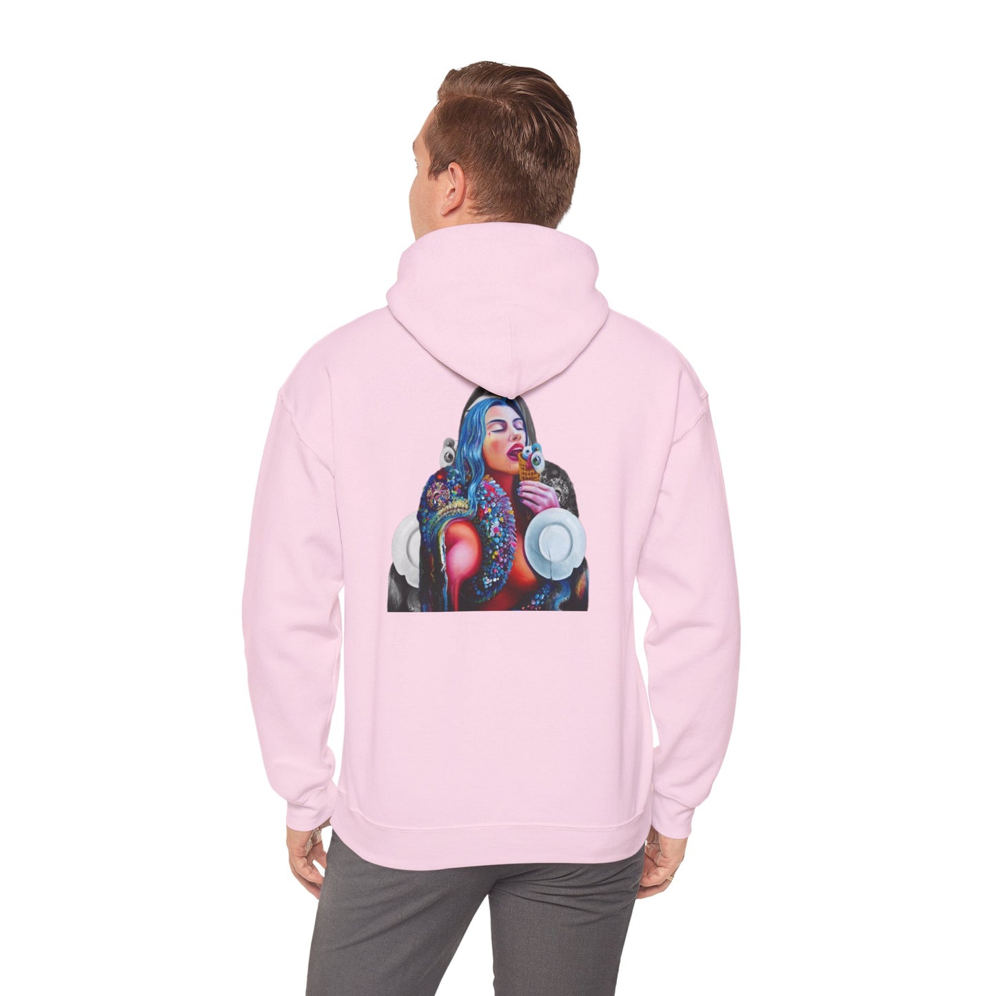 Hoodie — AMRU Artistic Backprint Portrait Pullover