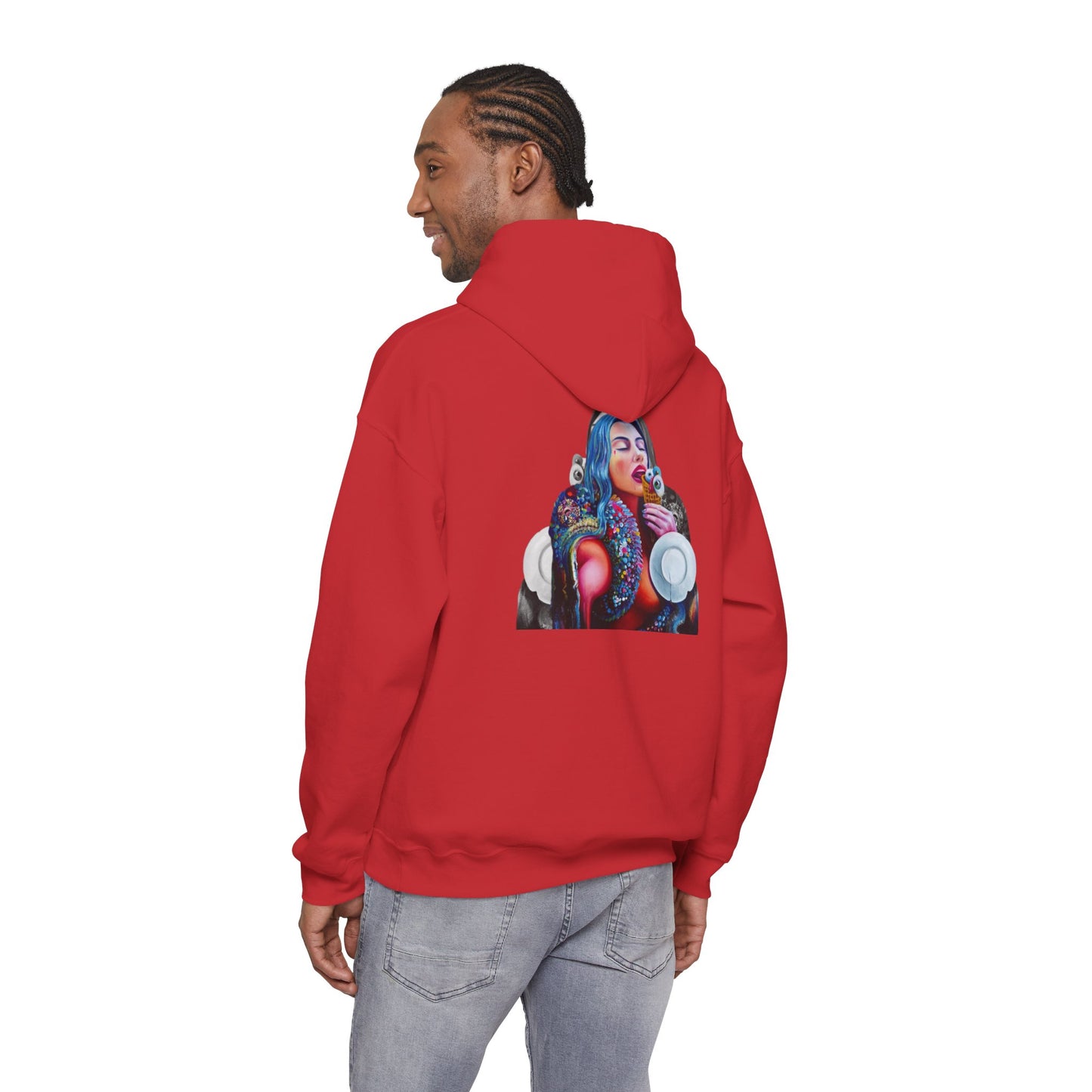 Hoodie — AMRU Artistic Backprint Portrait Pullover