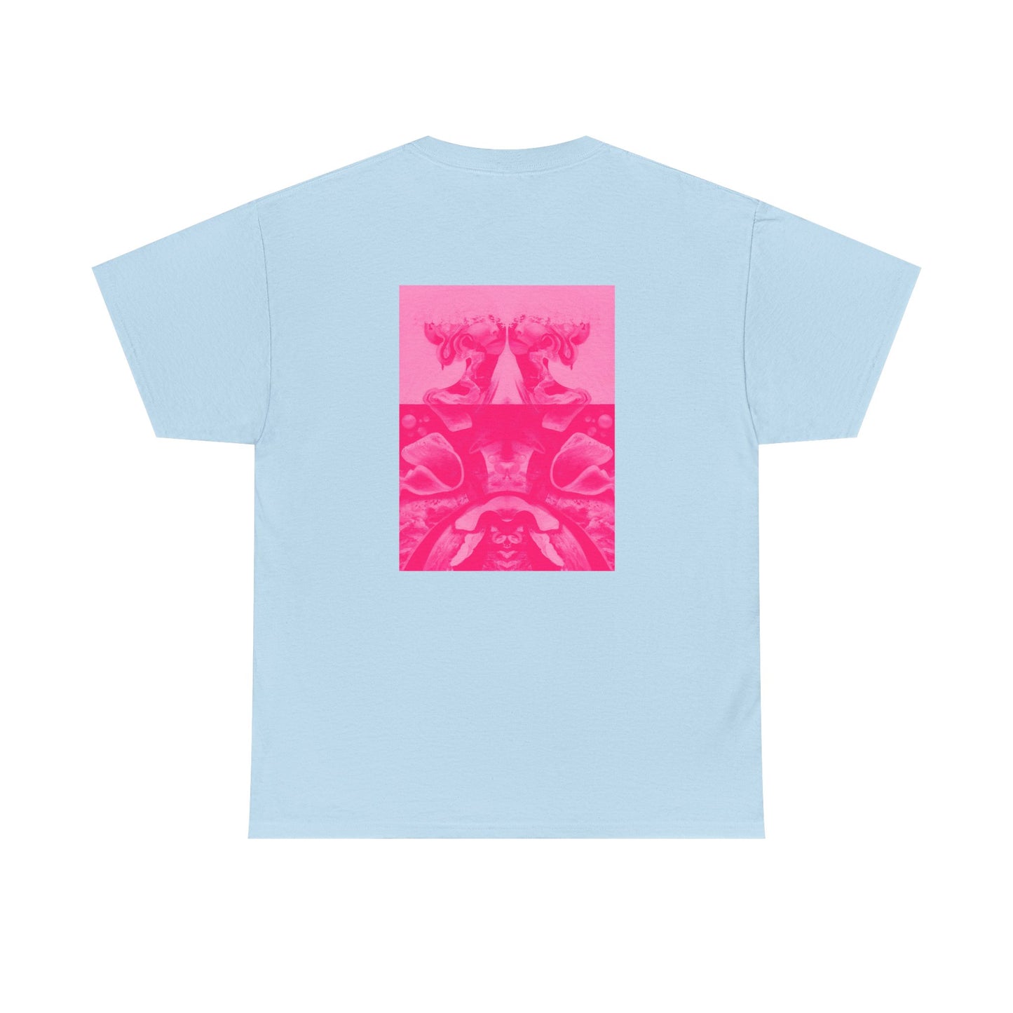 Graphic Tee — Hot Pink Abstract Mirror Design