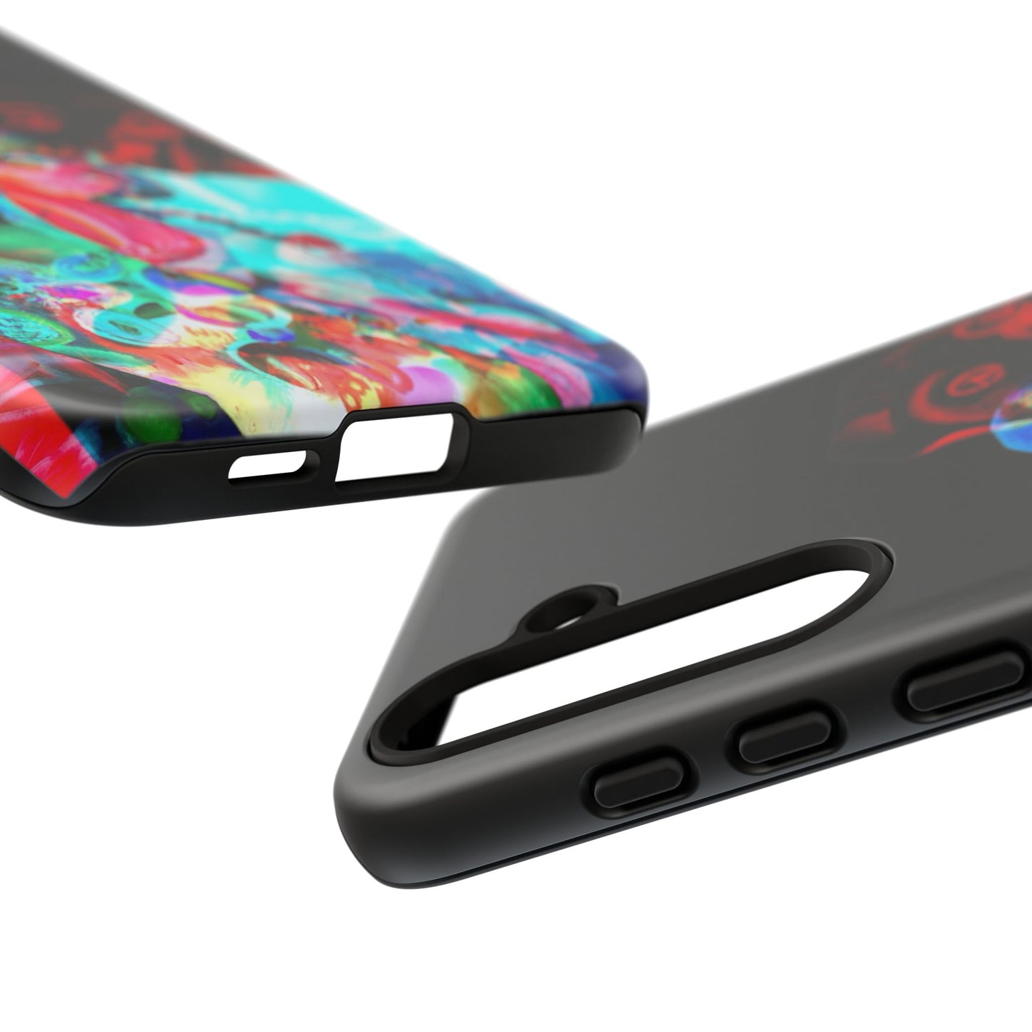 Protective Phone Case — Trippy Neon Abstract Skull Design