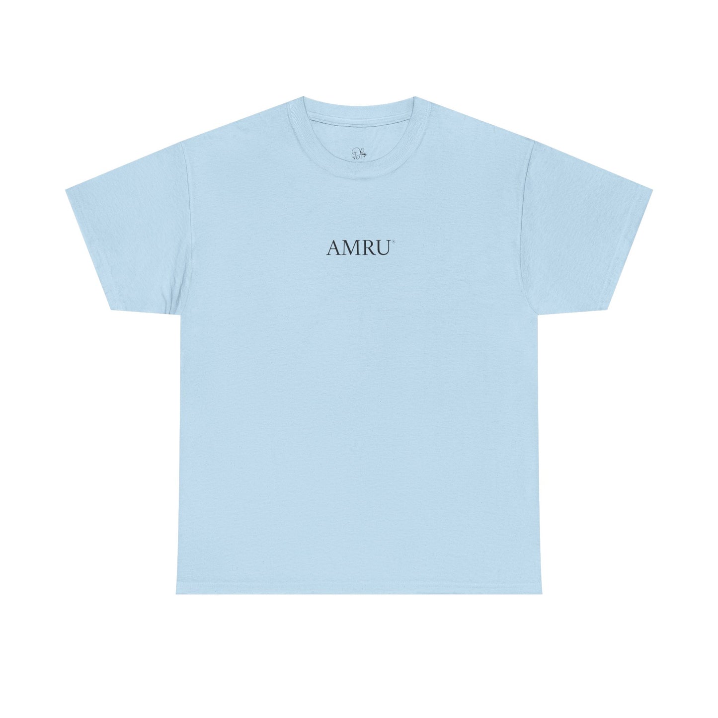 AMRU Minimalist Tee — Abstract Brushstroke Back Graphic
