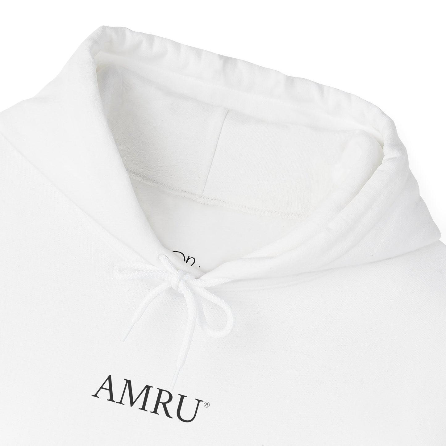 Floral Vine AMRU Hoodie — Minimal Logo Front, Embroidered Floral Back Sweatshirt