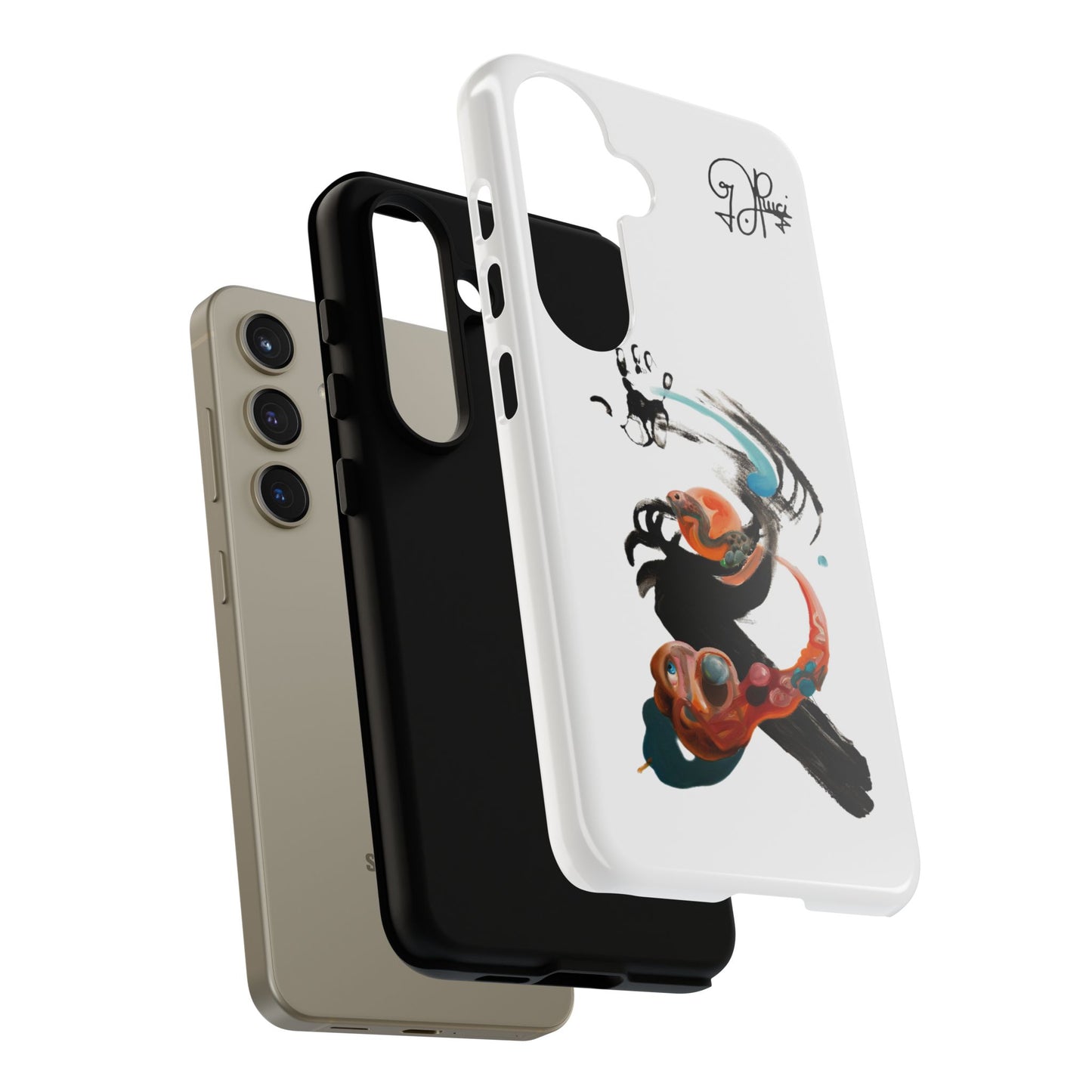 Artistic Abstract Phone Case — Colorful Ink Brushstroke Design