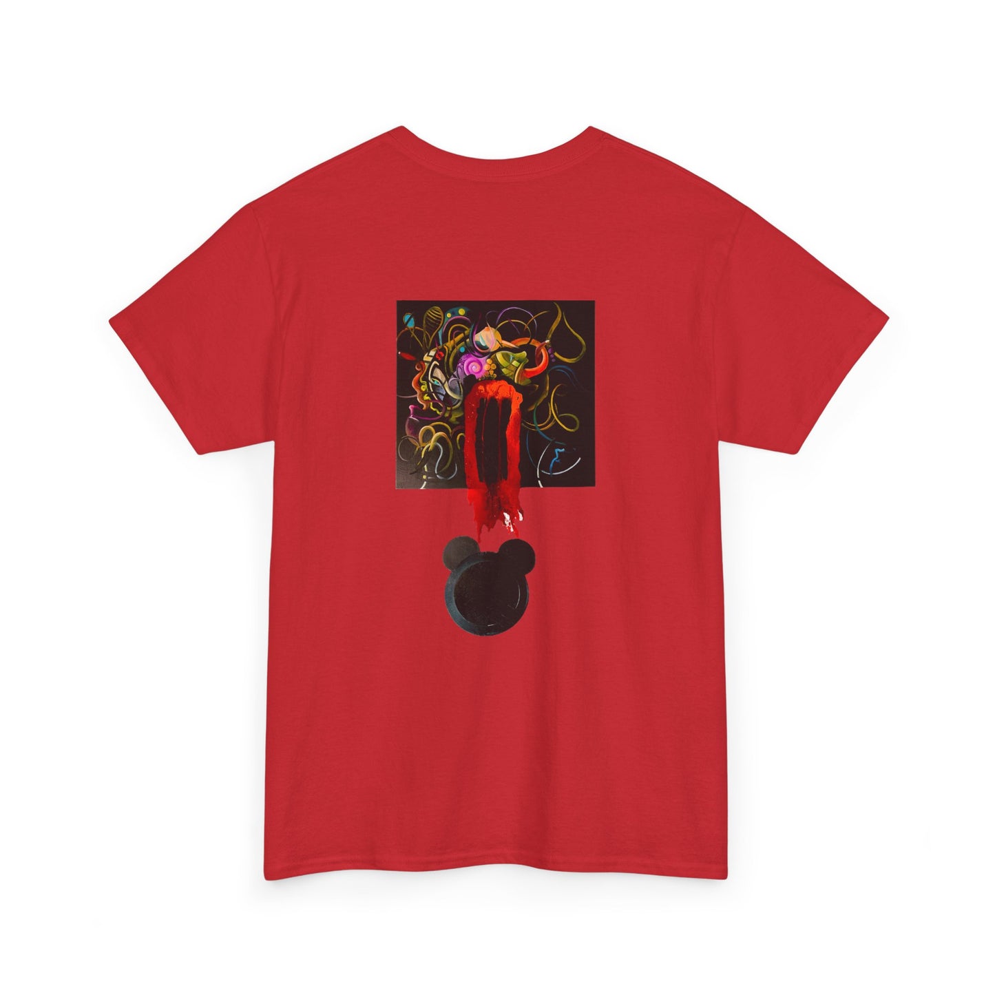 Graphic Tee — Abstract Floral Skull Back Print