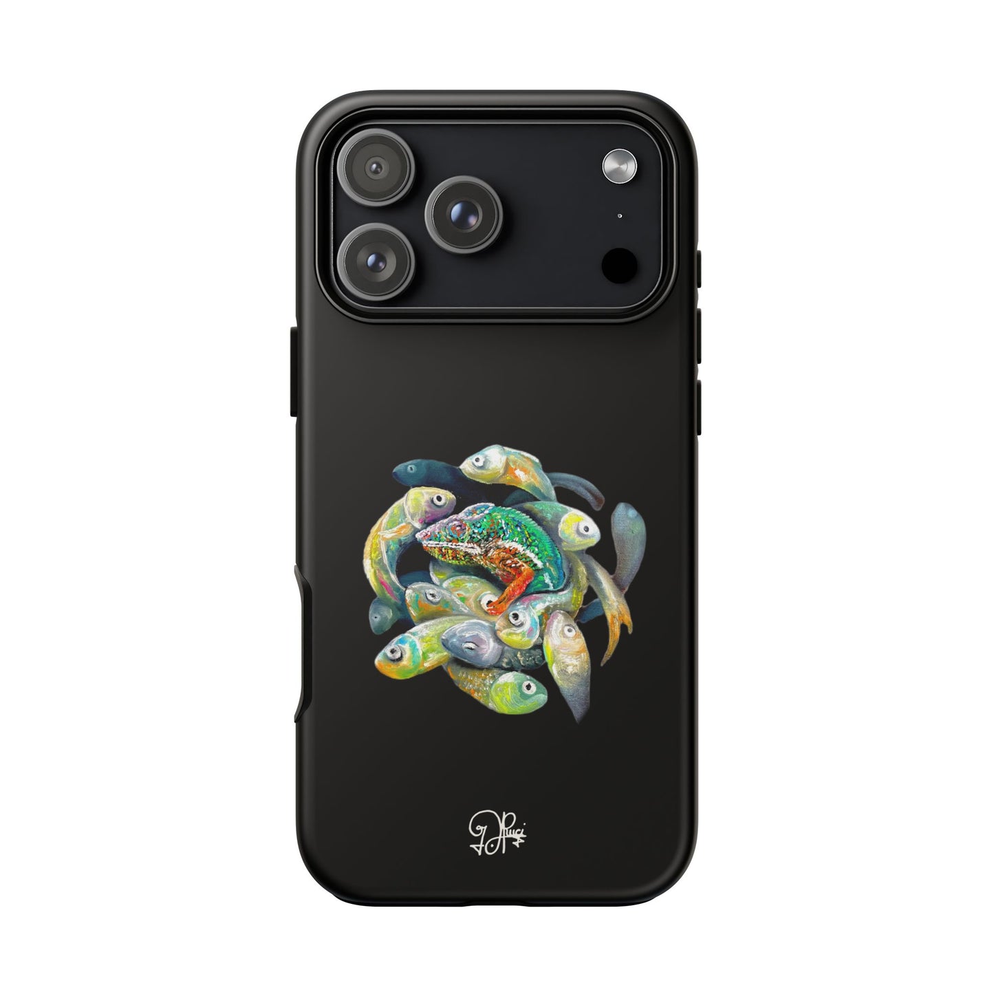 Koi Circle Tough Phone Case — Colorful Fish Art Protective iPhone Cover