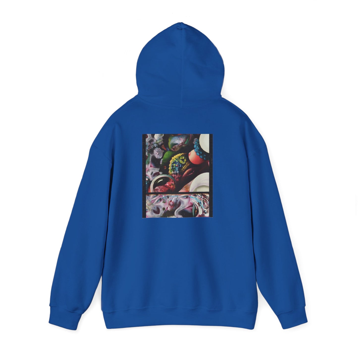 AMRU Graphic Hoodie — Abstract Cosmic Paint Pour Art Back Print
