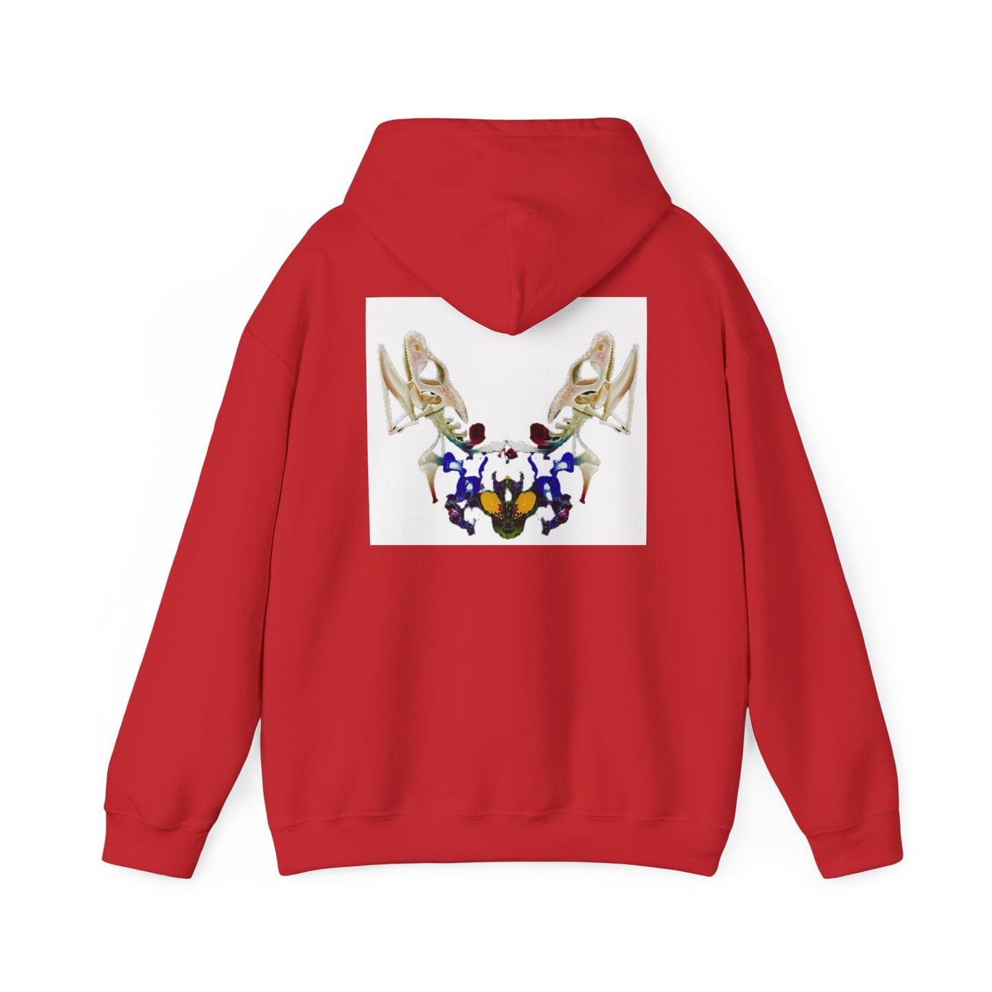 AMRU Minimal Logo Hoodie with Floral Antler Back Design