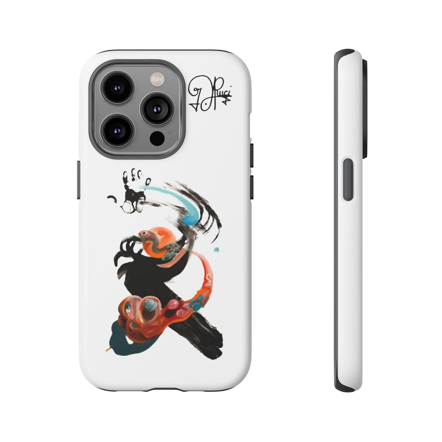 Artistic Abstract Phone Case — Colorful Ink Brushstroke Design