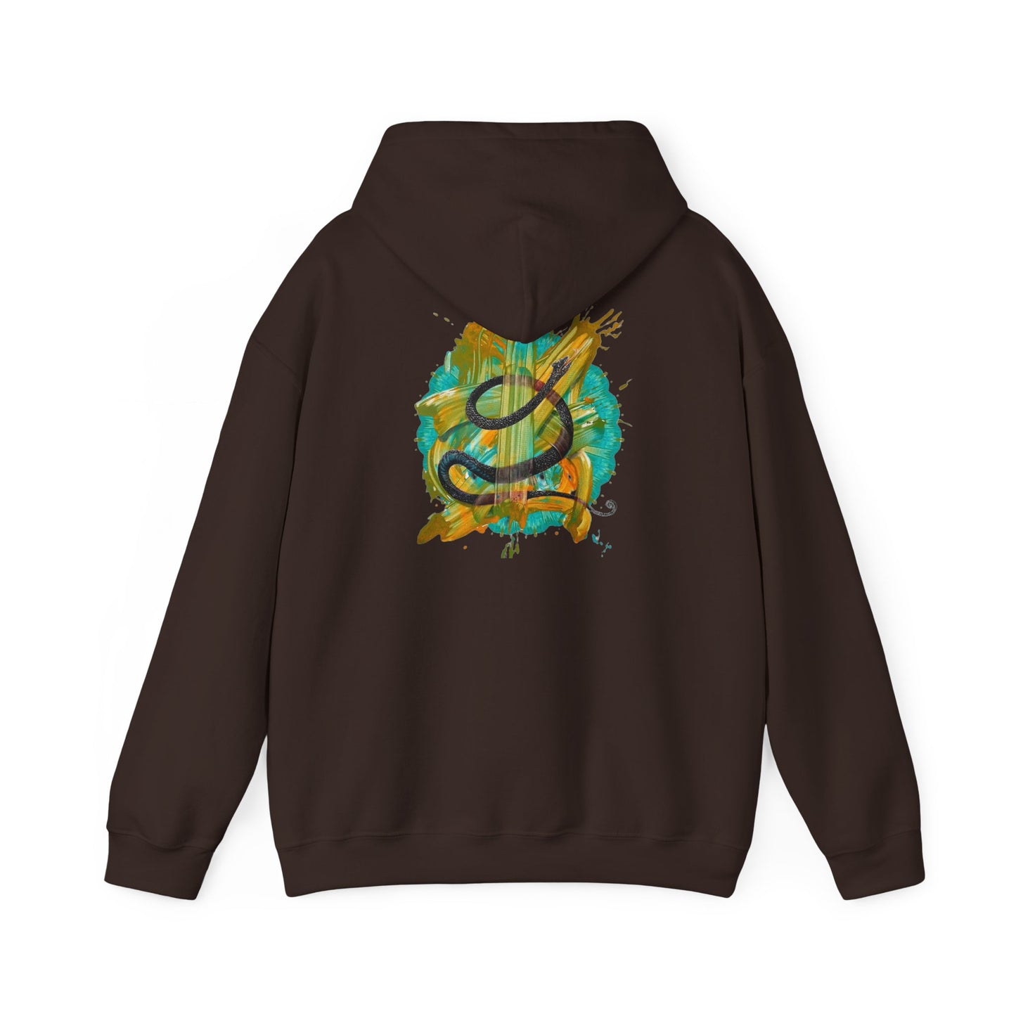 AMRU Artistic Snake Hoodie — Watercolor Serpent Graphic Pullover