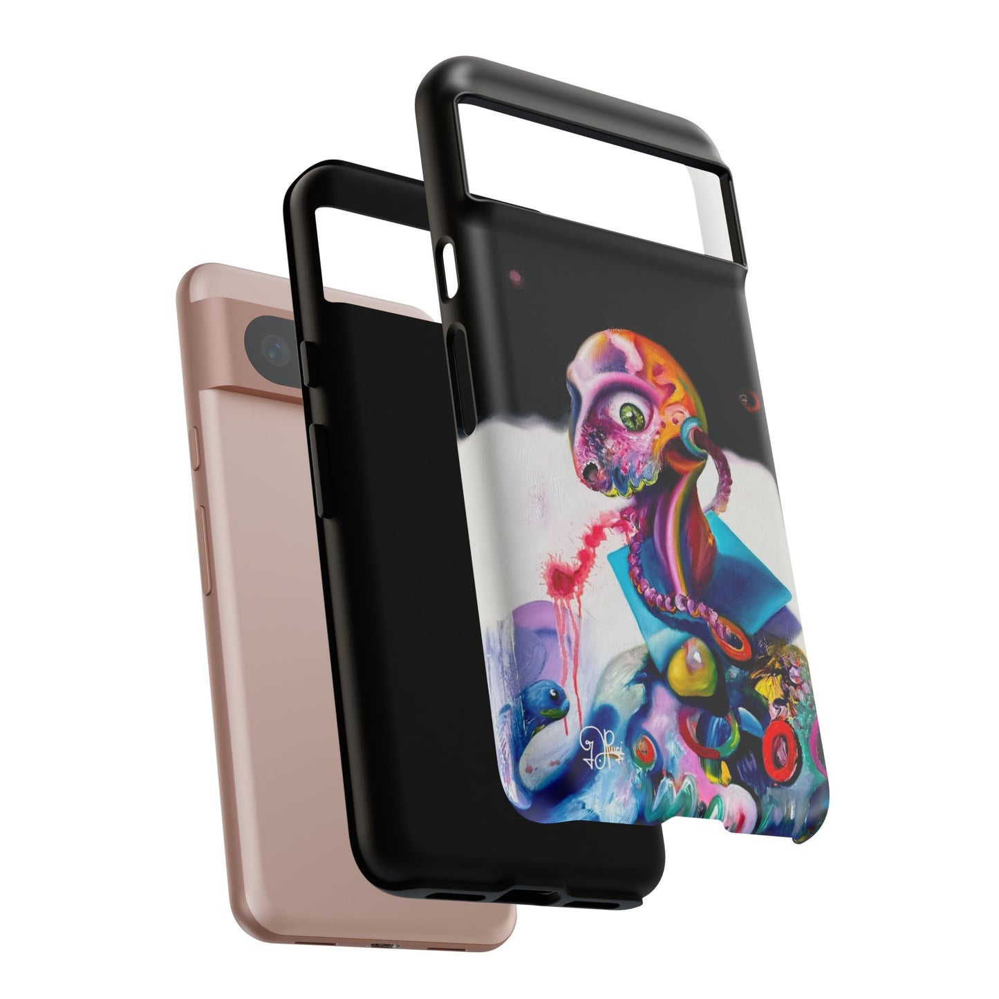 Phone Case - Vivid Blues and Multi-Eyed Vision Artwork Design