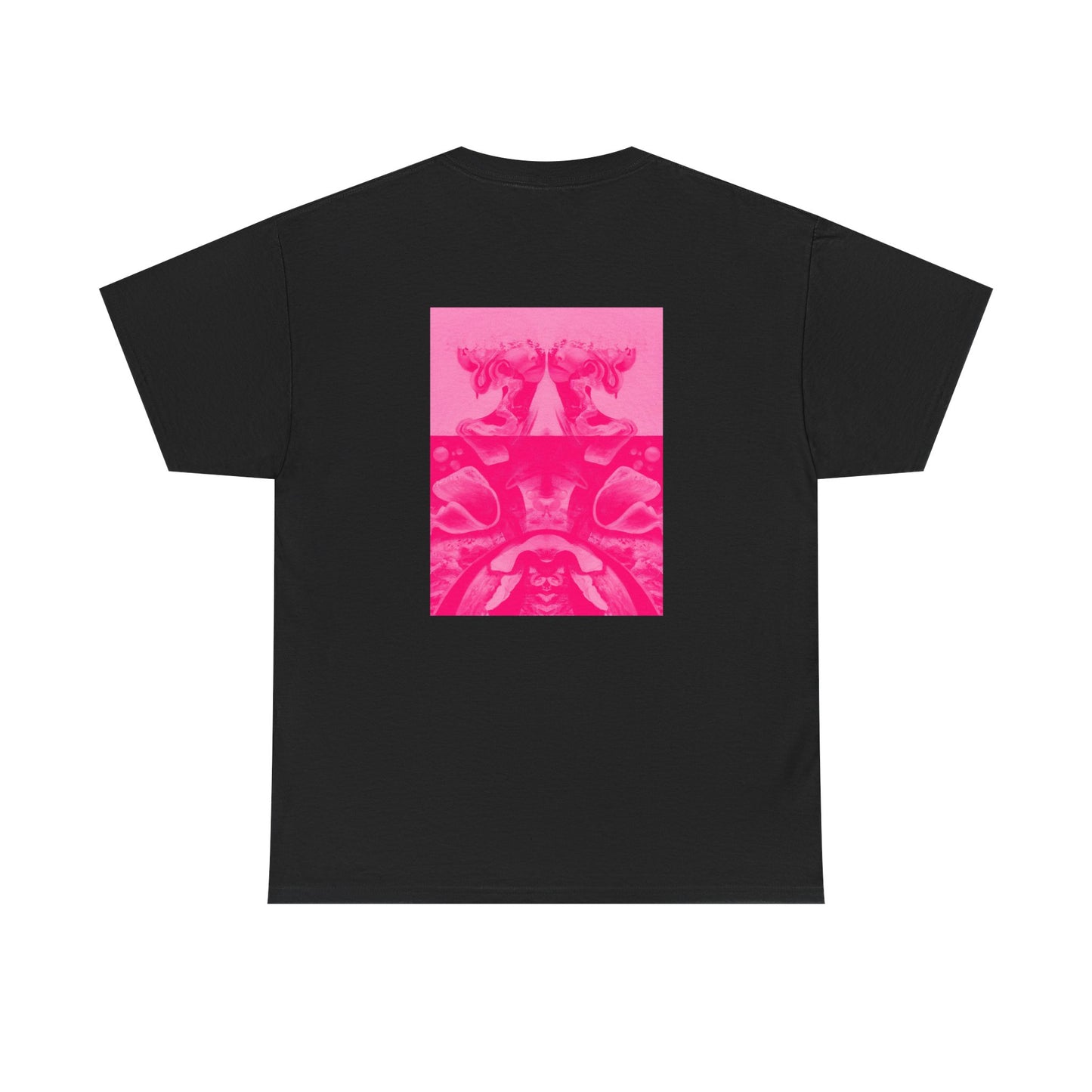 Graphic Tee — Hot Pink Abstract Mirror Design
