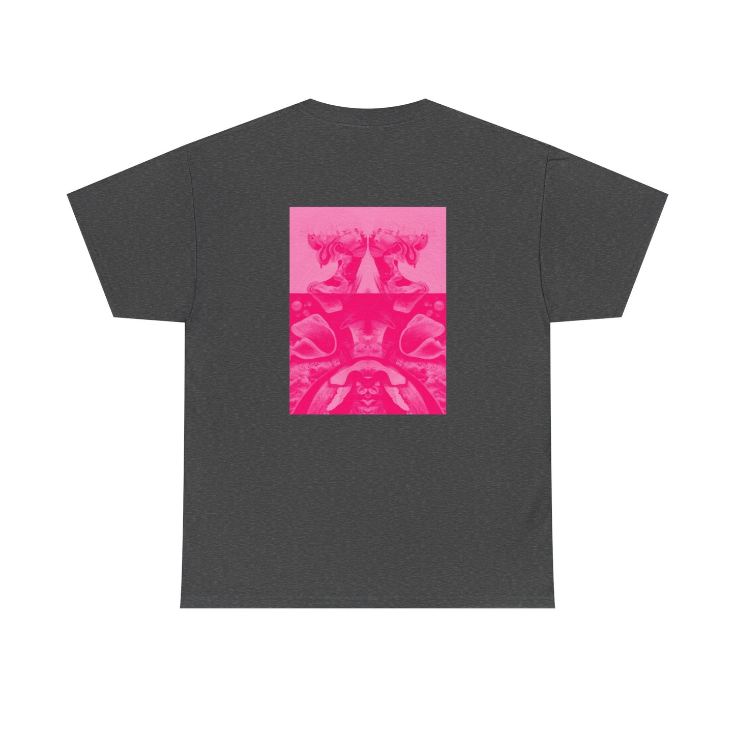 Graphic Tee — Hot Pink Abstract Mirror Design
