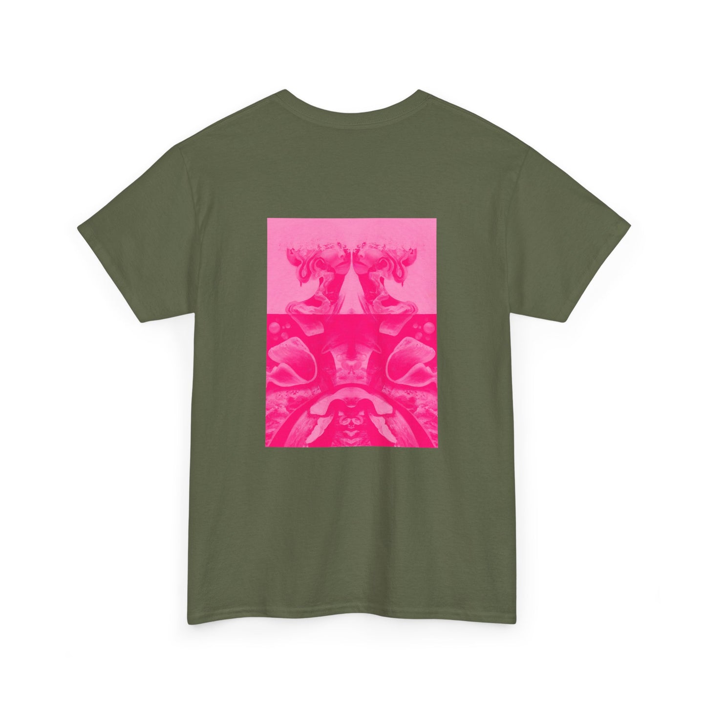 Graphic Tee — Hot Pink Abstract Mirror Design