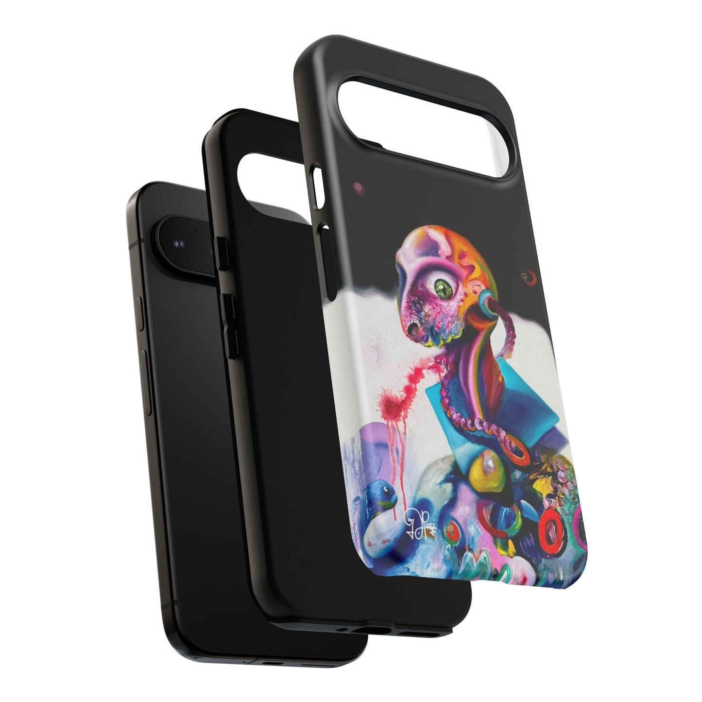 Phone Case - Vivid Blues and Multi-Eyed Vision Artwork Design