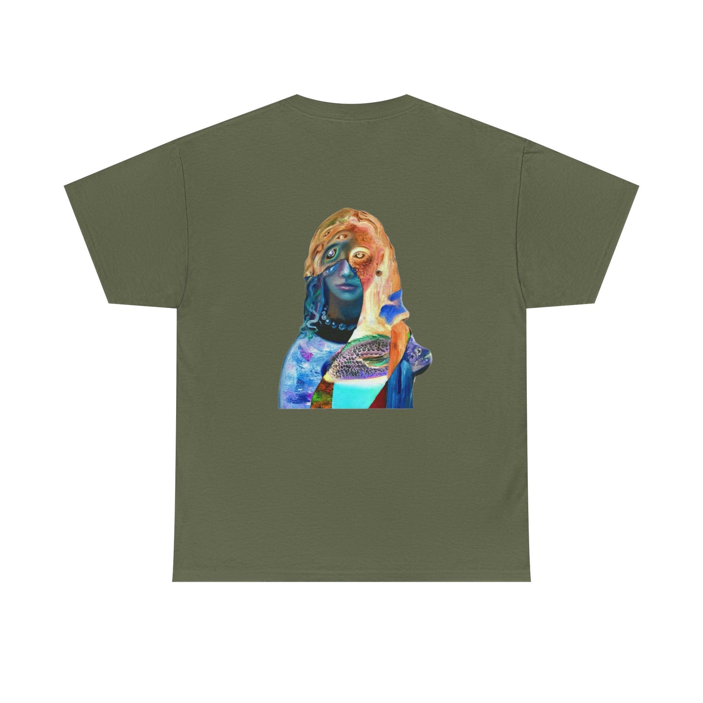 Graphic Tee — Surreal Cosmic Portrait Back Print