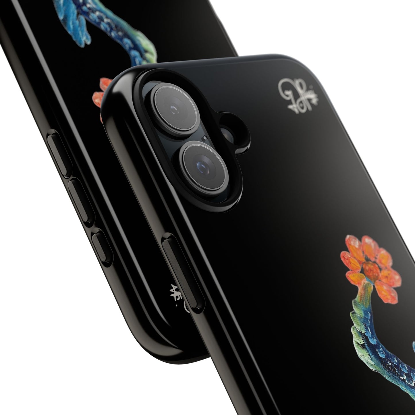 Koi Eye Tough Phone Case — Colorful Surreal Fish Design on Black