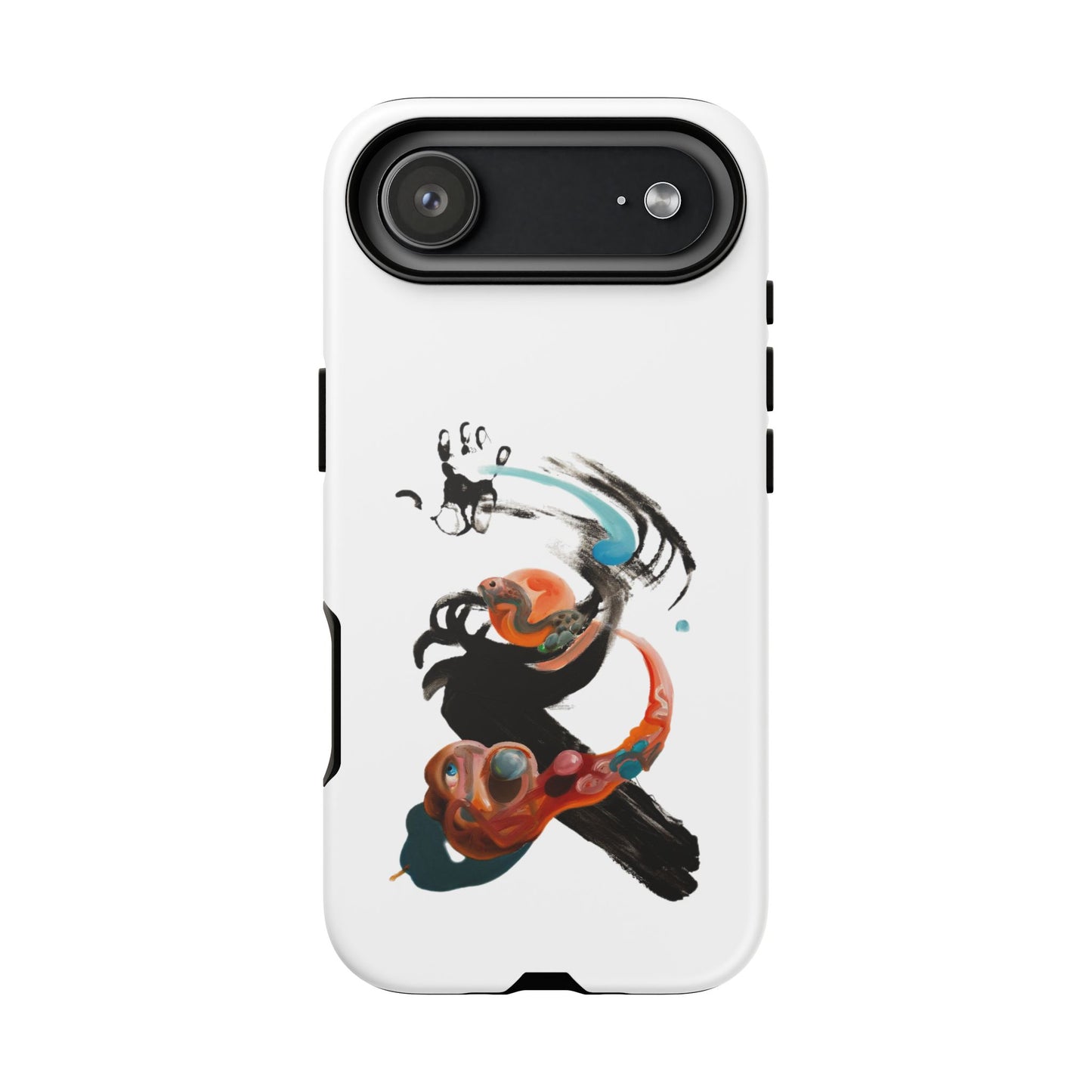 Artistic Abstract Phone Case — Colorful Ink Brushstroke Design