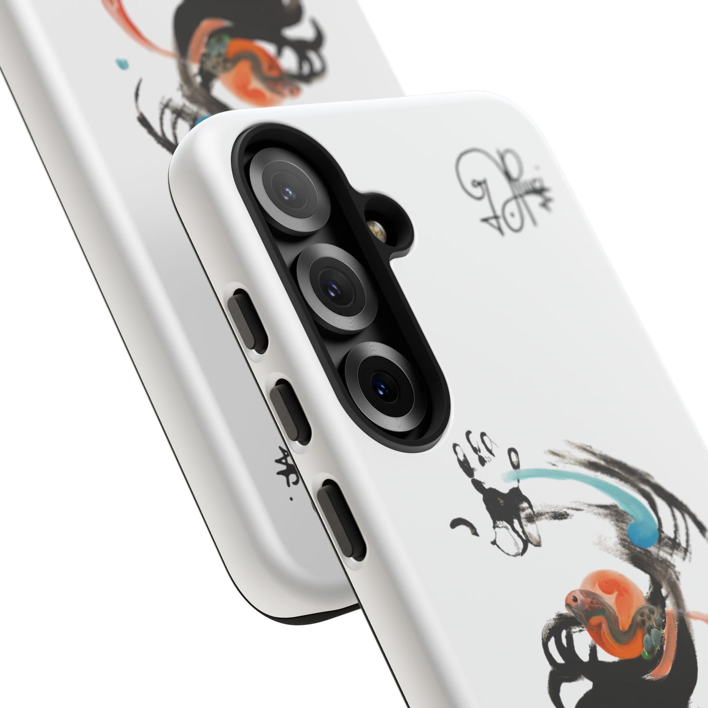 Artistic Abstract Phone Case — Colorful Ink Brushstroke Design