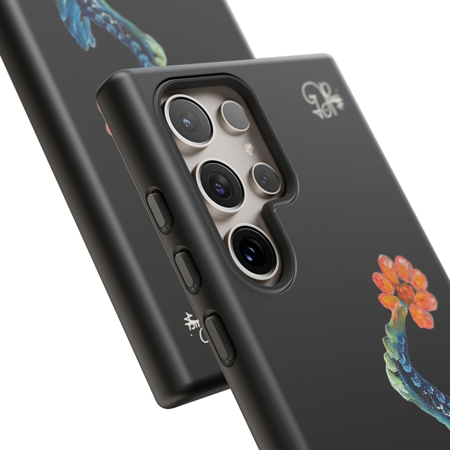 Koi Eye Tough Phone Case — Colorful Surreal Fish Design on Black