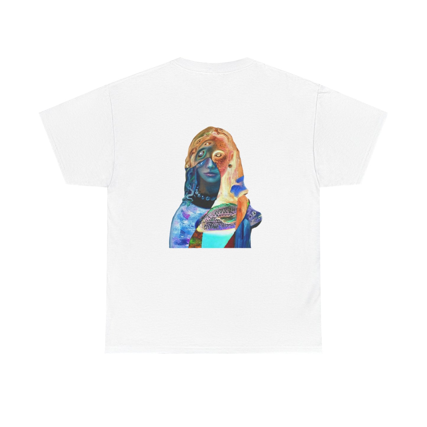 Graphic Tee — Surreal Cosmic Portrait Back Print