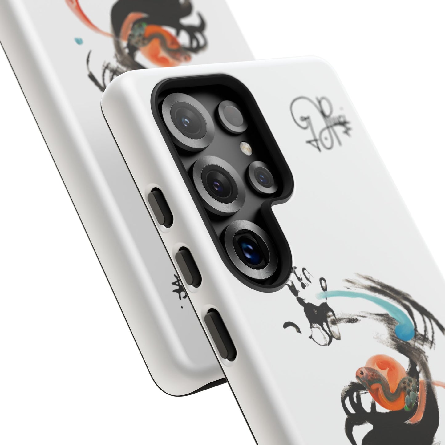 Artistic Abstract Phone Case — Colorful Ink Brushstroke Design