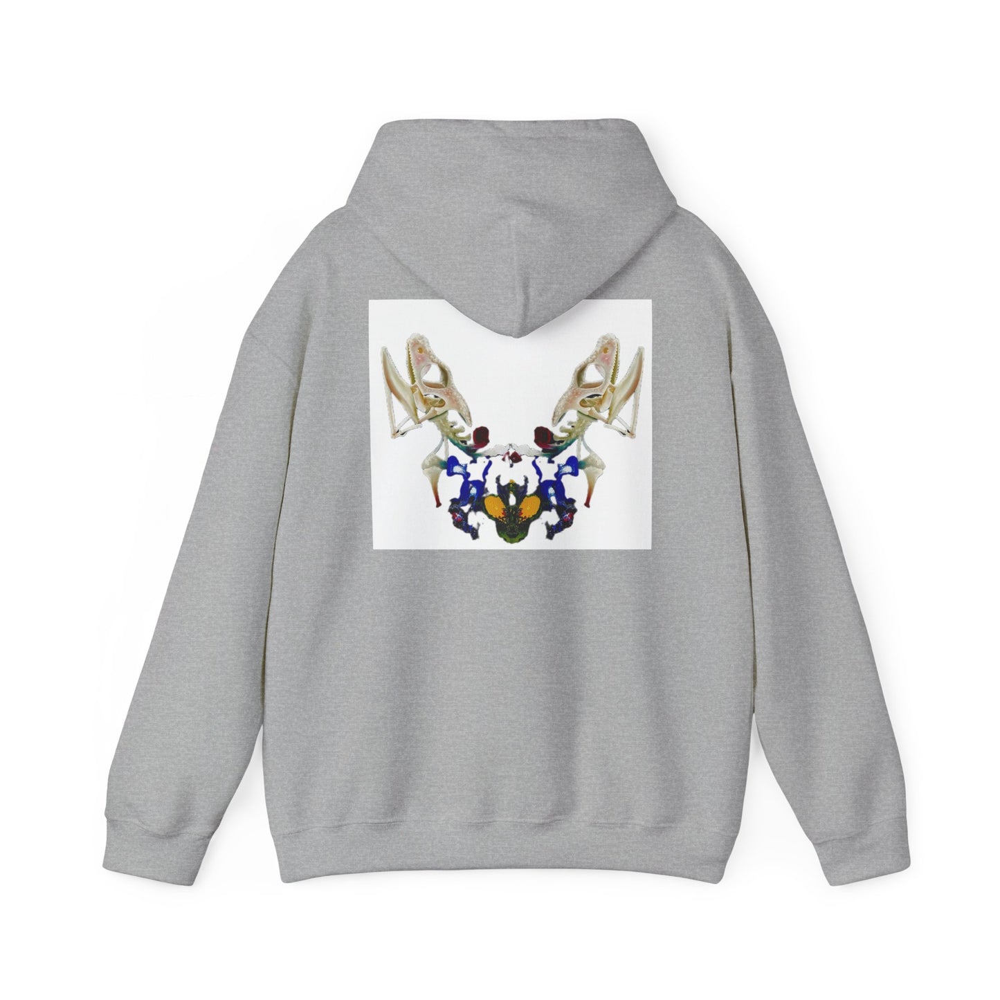 AMRU Minimal Logo Hoodie with Floral Antler Back Design